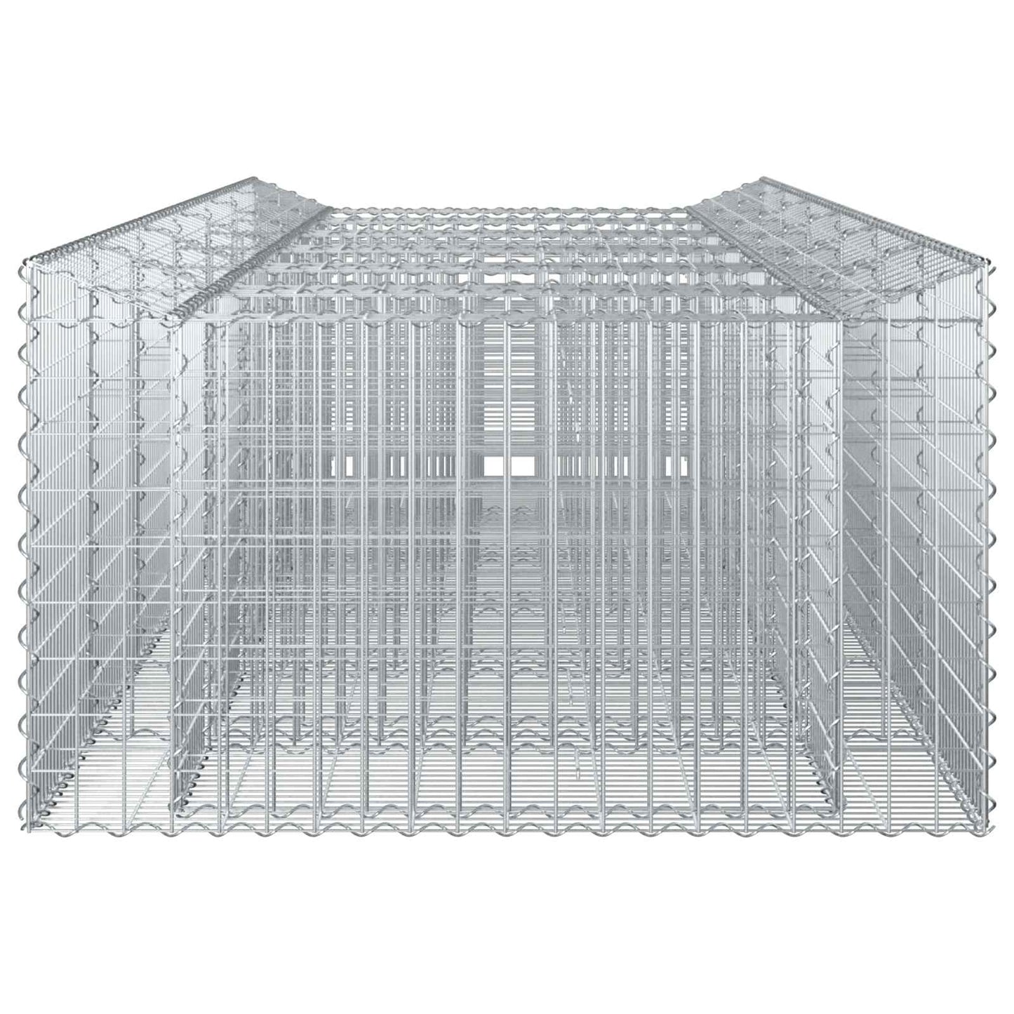 vidaXL Ανασηκωμένο κρεβάτι gabion 3 τμχ. 400 x 100 x 60 εκ Ασημί