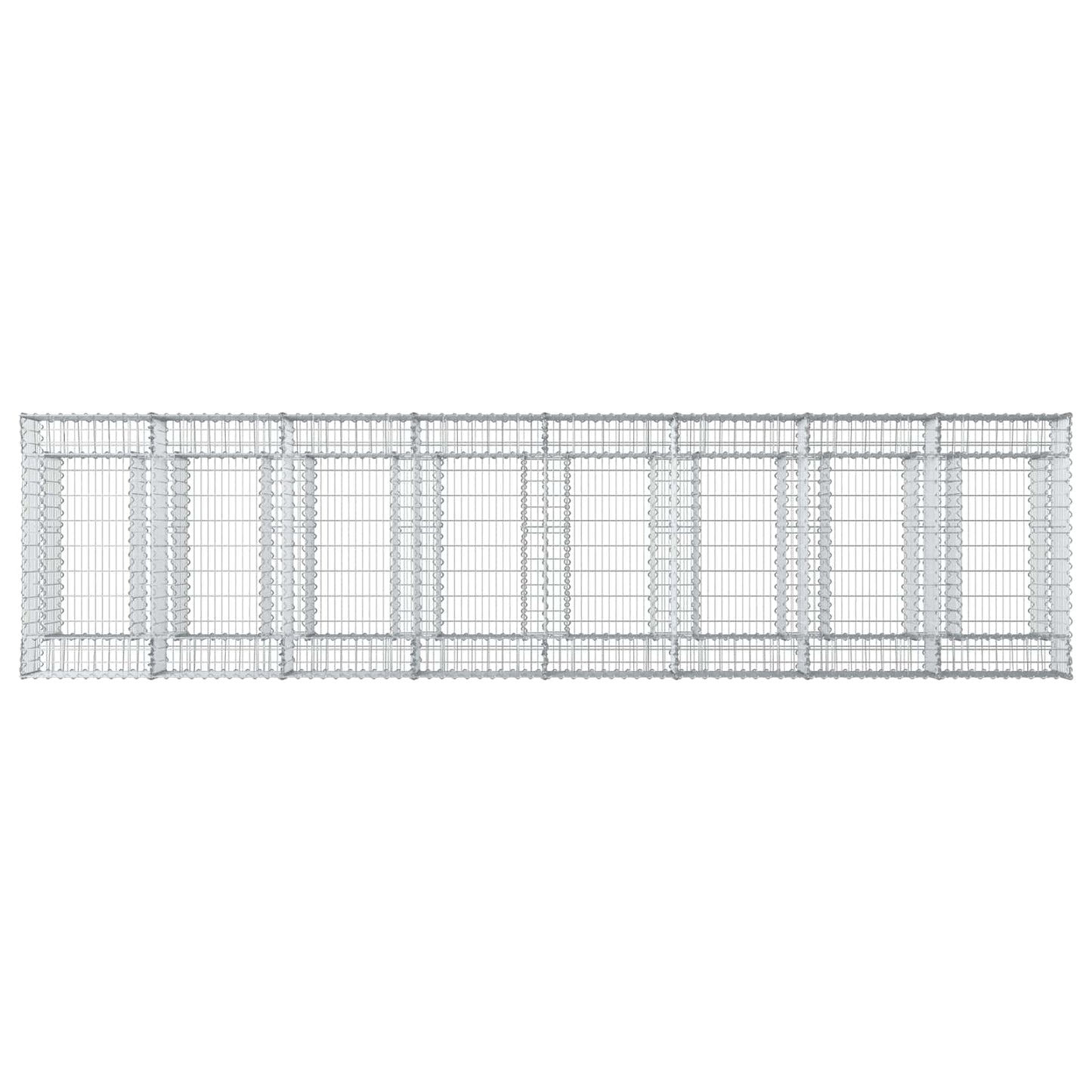 vidaXL Ανασηκωμένο κρεβάτι gabion 3 τμχ. 400 x 100 x 60 εκ Ασημί