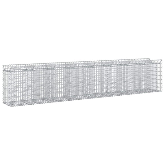 vidaXL Ανασηκωμένο κρεβάτι gabion 3 τμχ. 400 x 50 x 80 εκ Ασημί