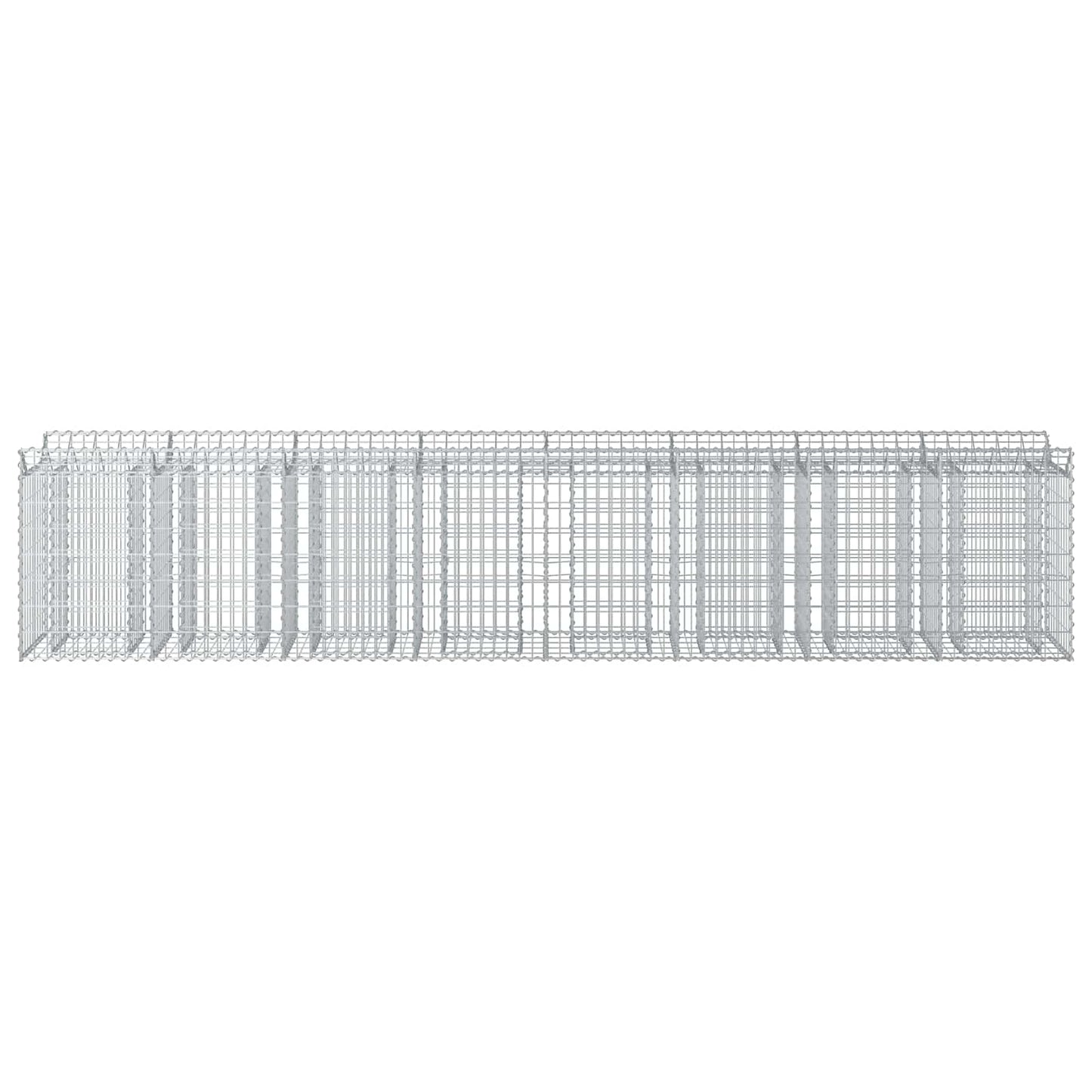 vidaXL Ανασηκωμένο κρεβάτι gabion 3 τμχ. 400 x 50 x 80 εκ Ασημί