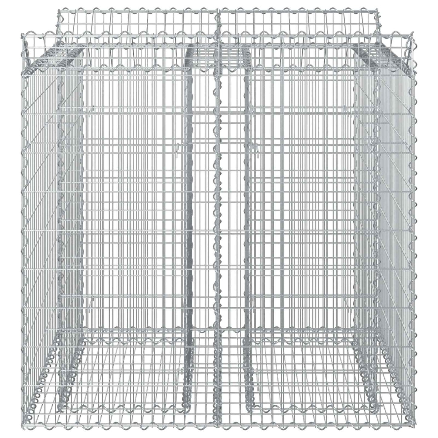 vidaXL Ανασηκωμένο κρεβάτι gabion 2 τμχ. 100 x 100 x 100 cm Ασημί
