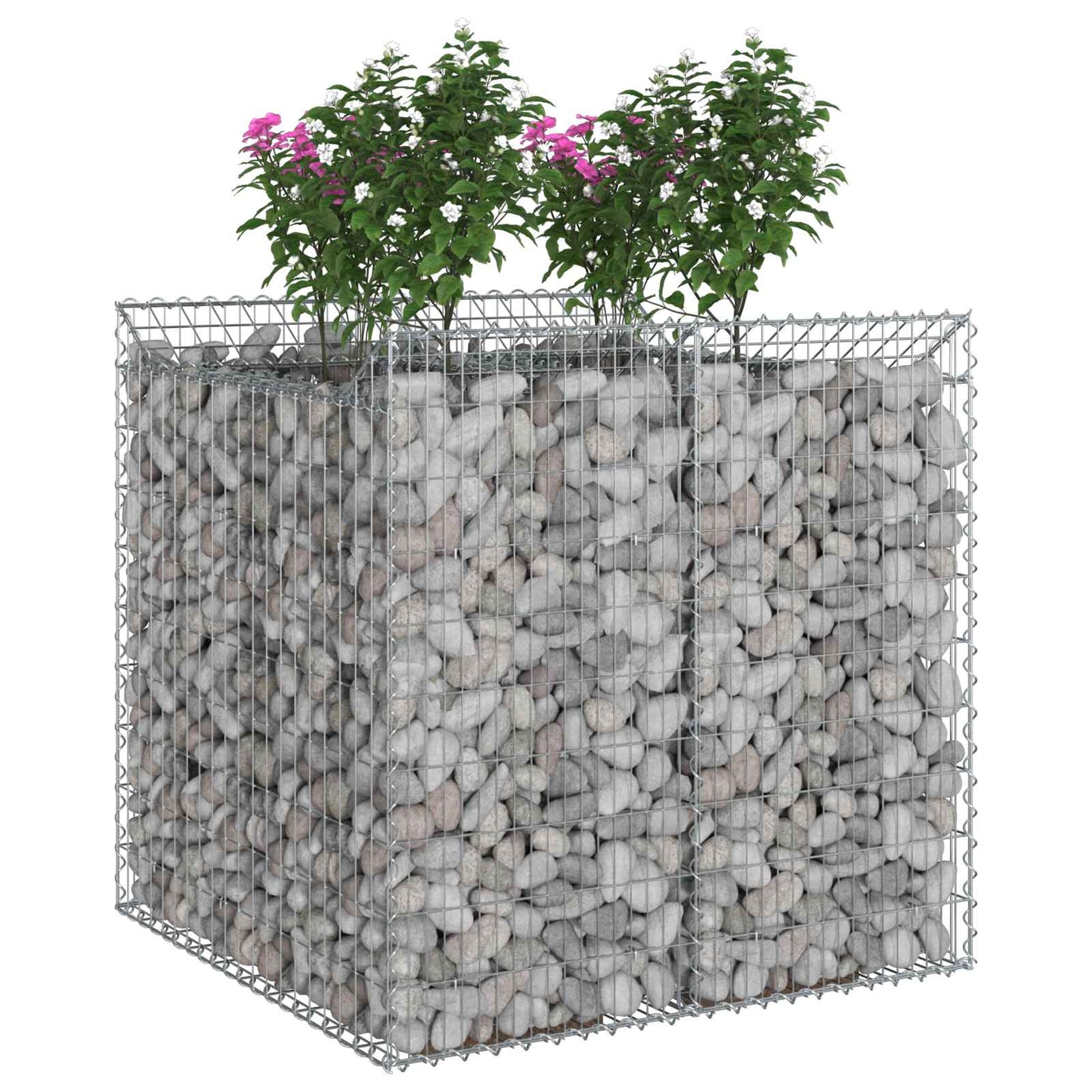 vidaXL Ανασηκωμένο κρεβάτι gabion 2 τμχ. 100 x 100 x 100 cm Ασημί