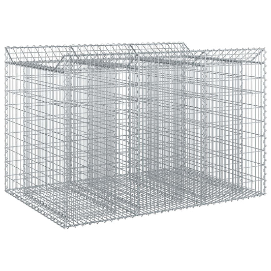 vidaXL Ανασηκωμένο κρεβάτι gabion 2 τμχ. 150 x 100 x 100 cm Ασημί