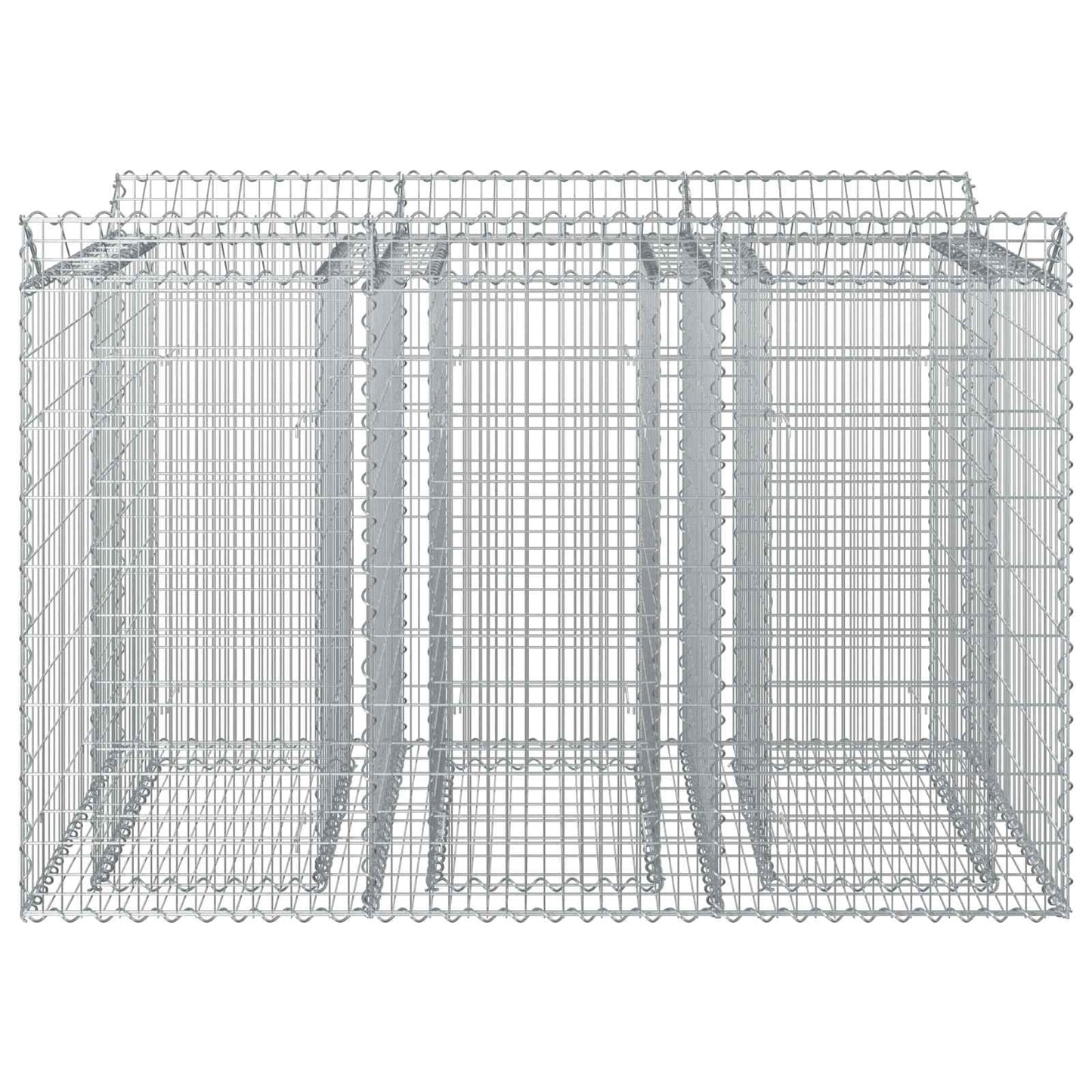 vidaXL Ανασηκωμένο κρεβάτι gabion 2 τμχ. 150 x 100 x 100 cm Ασημί