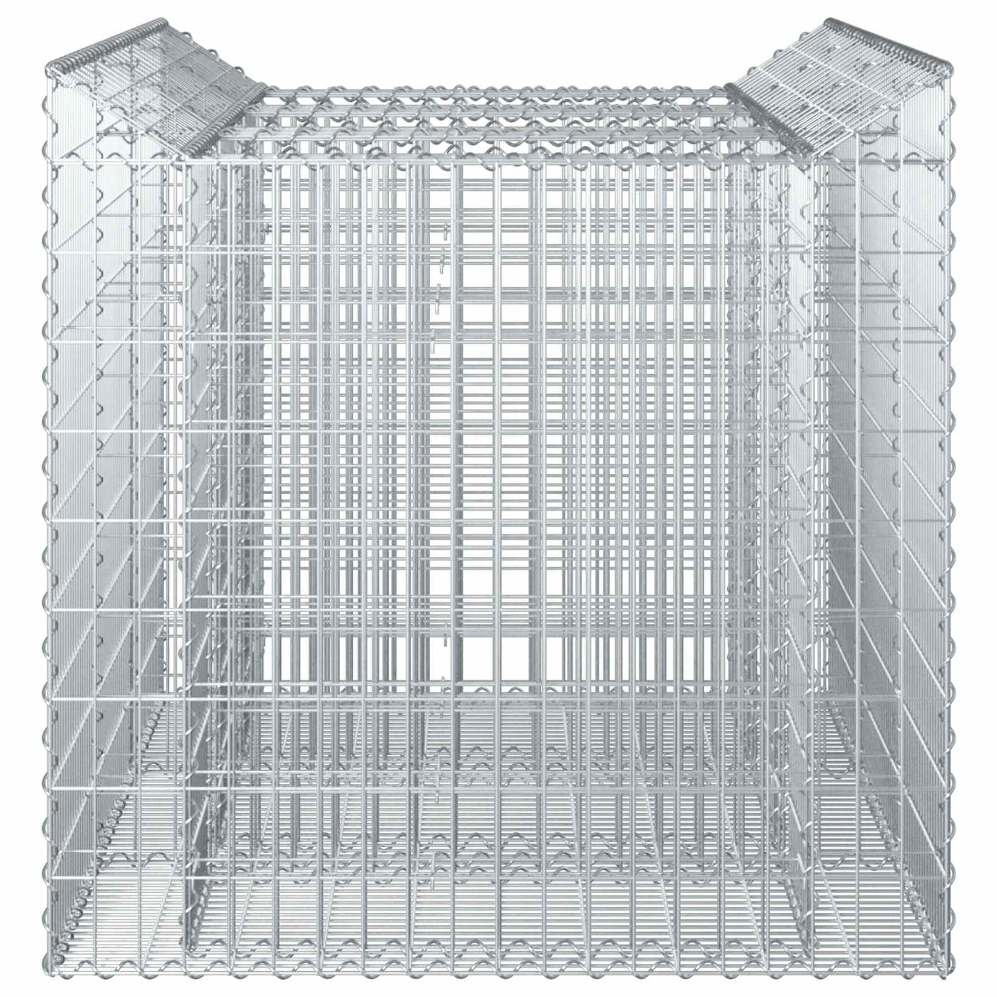 vidaXL Ανασηκωμένο κρεβάτι gabion 2 τμχ. 150 x 100 x 100 cm Ασημί