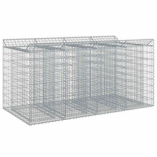 vidaXL Ανασηκωμένο κρεβάτι gabion 2 τμχ. 200 x 100 x 100 cm Ασημί