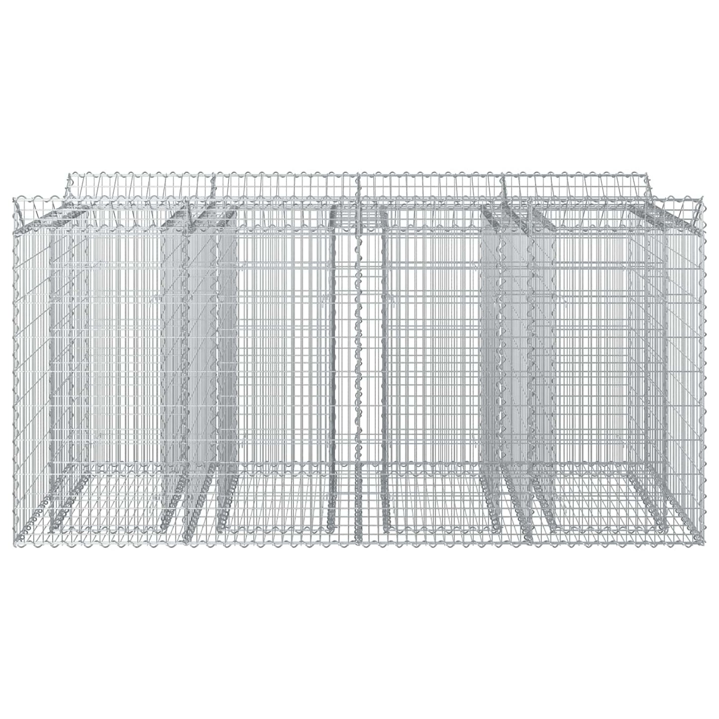 vidaXL Ανασηκωμένο κρεβάτι gabion 2 τμχ. 200 x 100 x 100 cm Ασημί