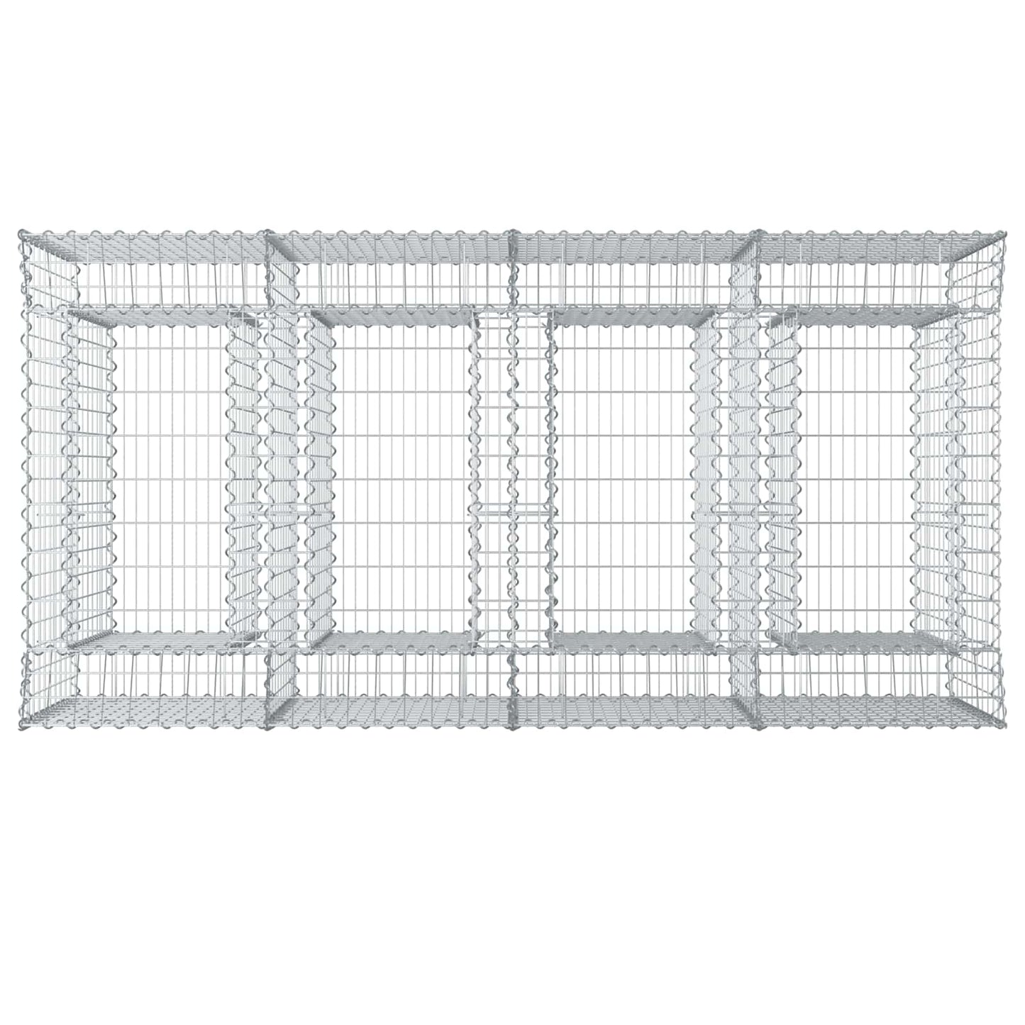 vidaXL Ανασηκωμένο κρεβάτι gabion 2 τμχ. 200 x 100 x 100 cm Ασημί
