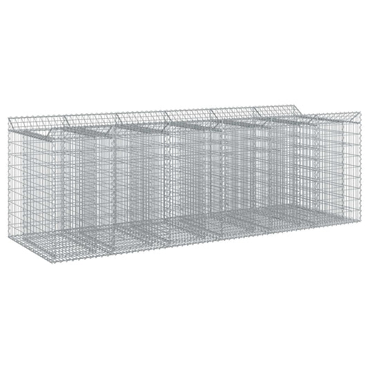 vidaXL Ανασηκωμένο κρεβάτι gabion 3 τμχ. 300 x 100 x 100 cm Ασημί