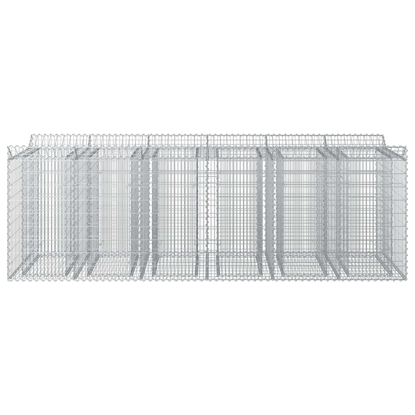 vidaXL Ανασηκωμένο κρεβάτι gabion 3 τμχ. 300 x 100 x 100 cm Ασημί