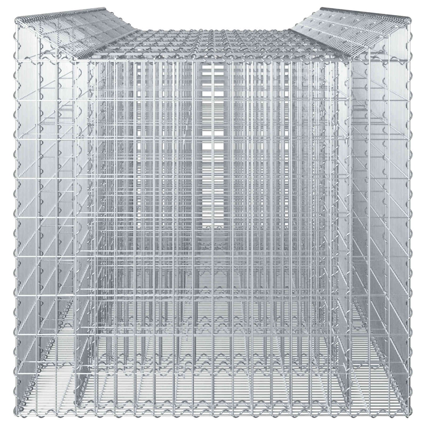 vidaXL Ανασηκωμένο κρεβάτι gabion 3 τμχ. 300 x 100 x 100 cm Ασημί