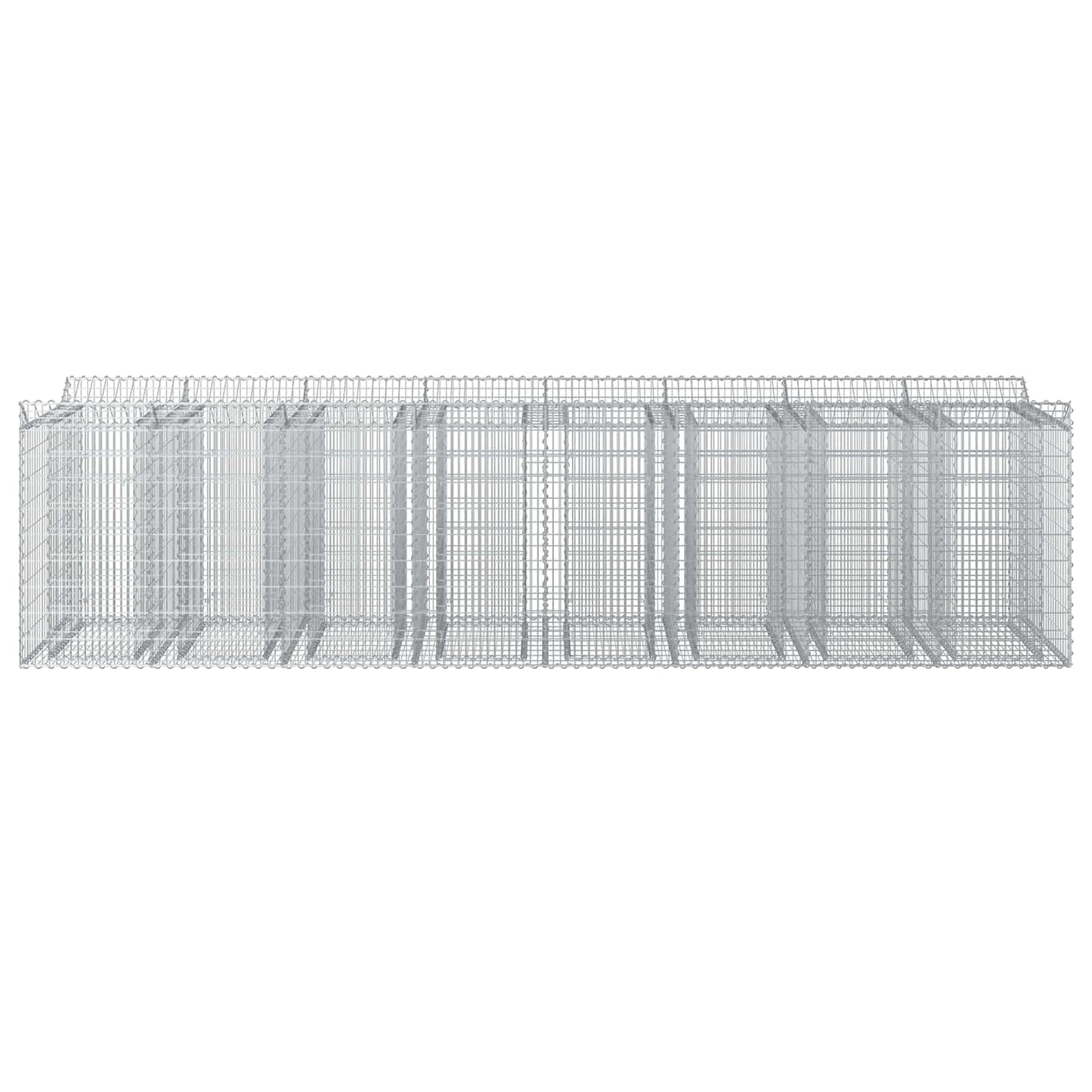 vidaXL Ανασηκωμένο κρεβάτι gabion 4 τμχ. 400 x 100 x 100 cm Ασημί