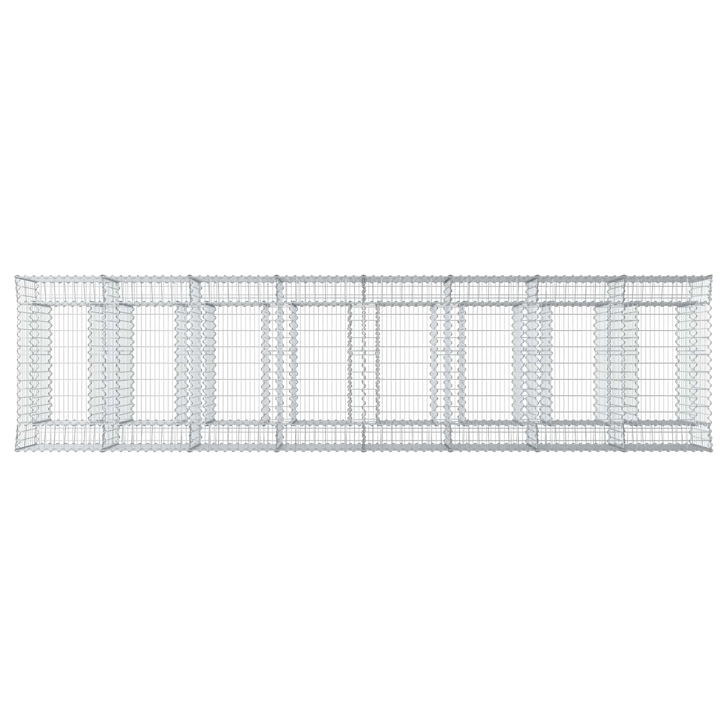 vidaXL Ανασηκωμένο κρεβάτι gabion 4 τμχ. 400 x 100 x 100 cm Ασημί