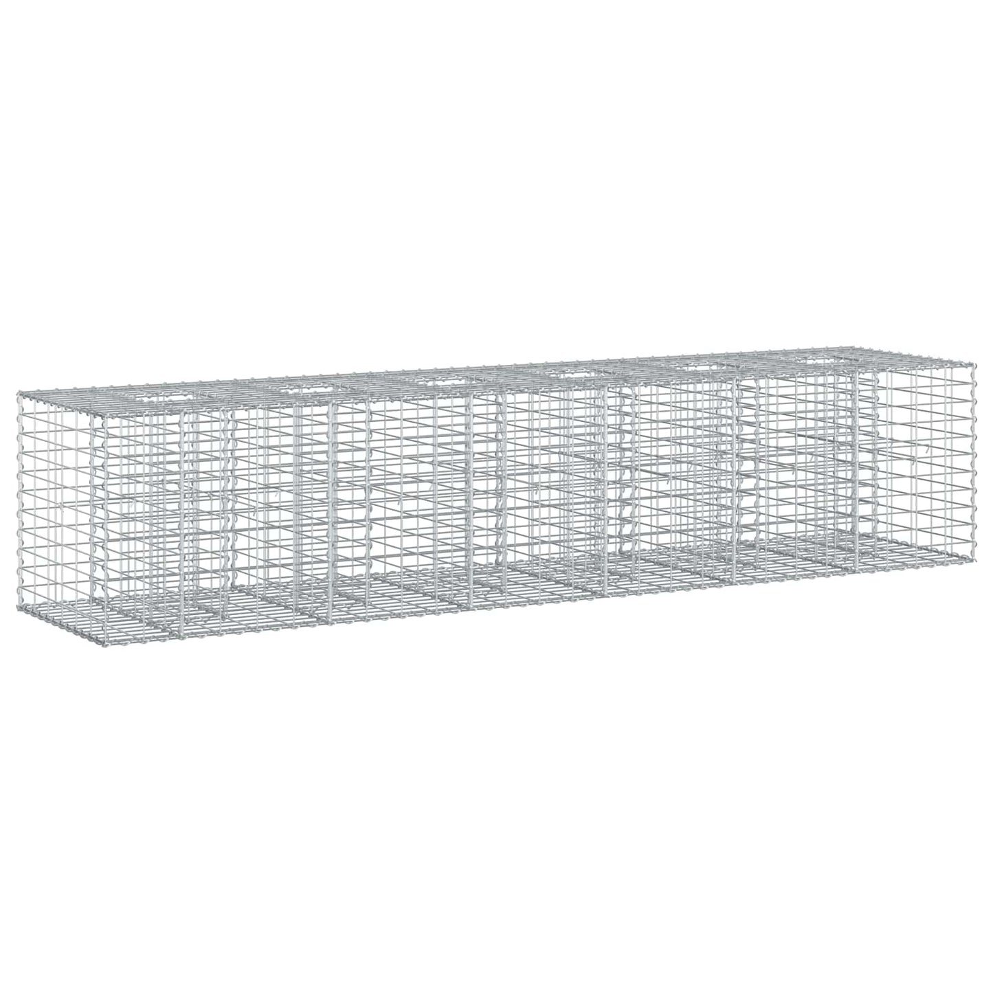 vidaXL Ανασηκωμένο κρεβάτι gabion 2 τμχ. 260 x 60 x 55 εκ Ασημί