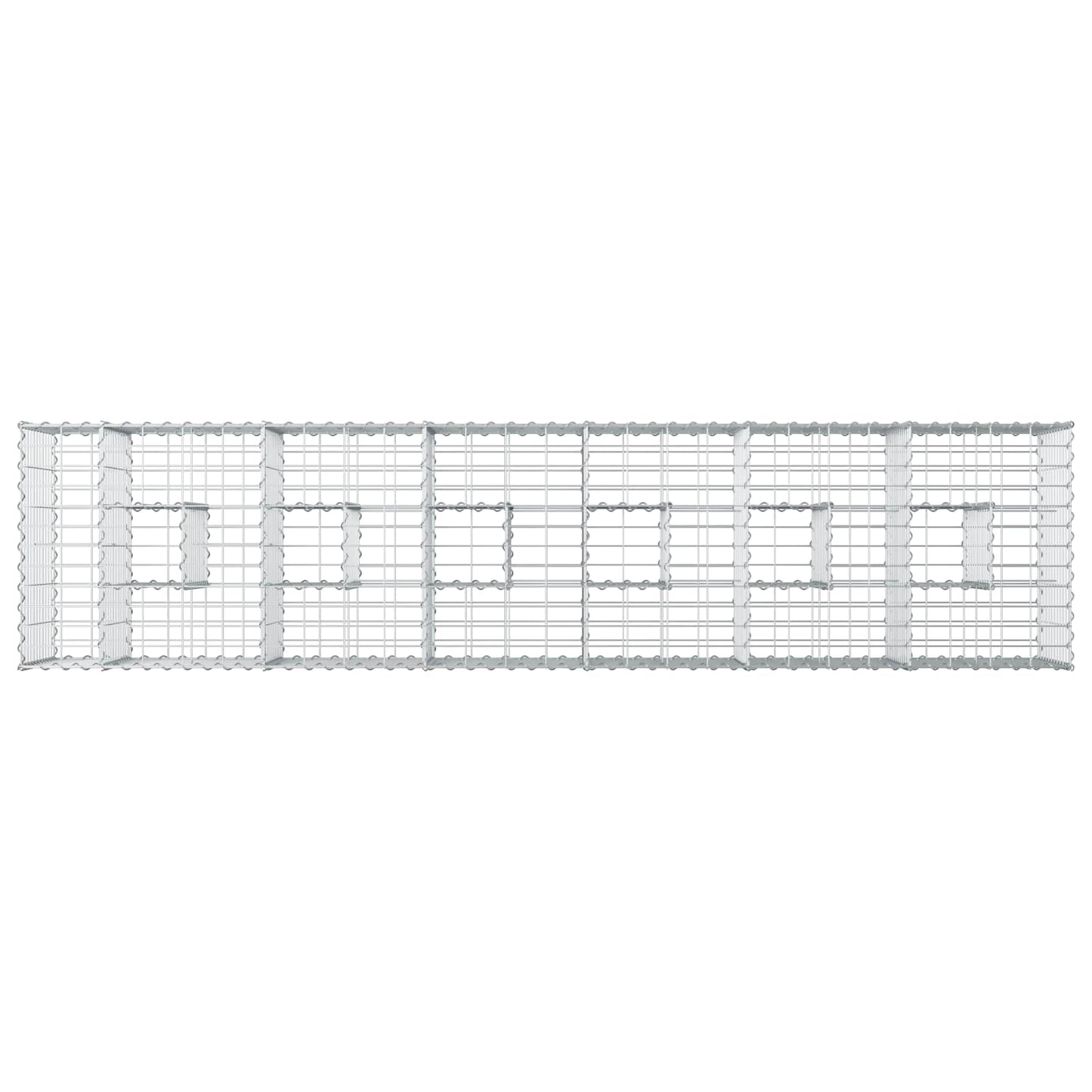 vidaXL Ανασηκωμένο κρεβάτι gabion 2 τμχ. 260 x 60 x 55 εκ Ασημί