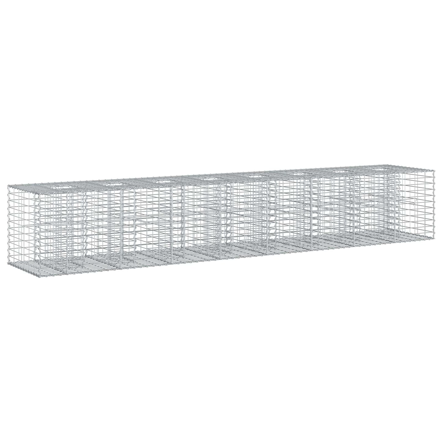 vidaXL Ανασηκωμένο κρεβάτι gabion 2 τμχ. 340 x 60 x 55 εκ Ασημί