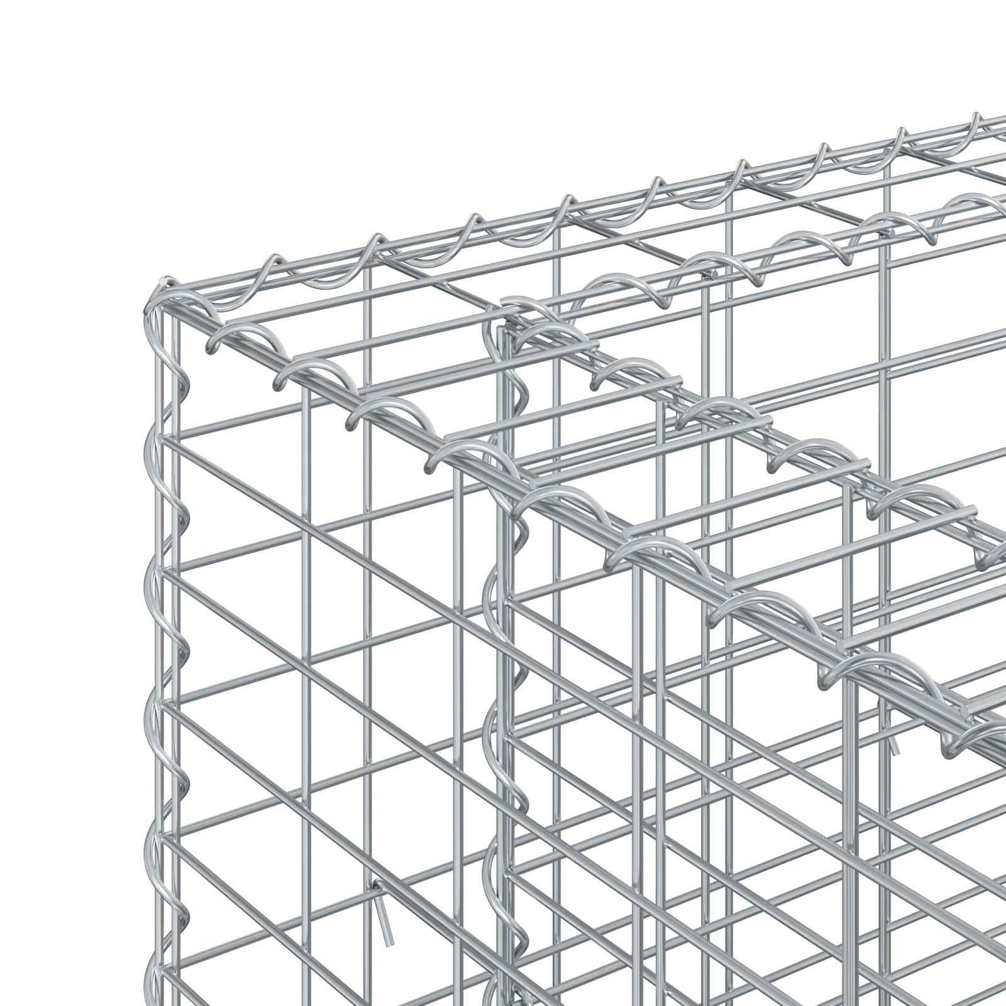 vidaXL Ανασηκωμένο κρεβάτι gabion 2 τμχ. 250 x 50 x 80 εκ Ασημί