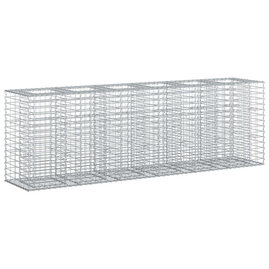 vidaXL Ανασηκωμένο κρεβάτι gabion 2 τμχ. 250 x 50 x 80 εκ Ασημί