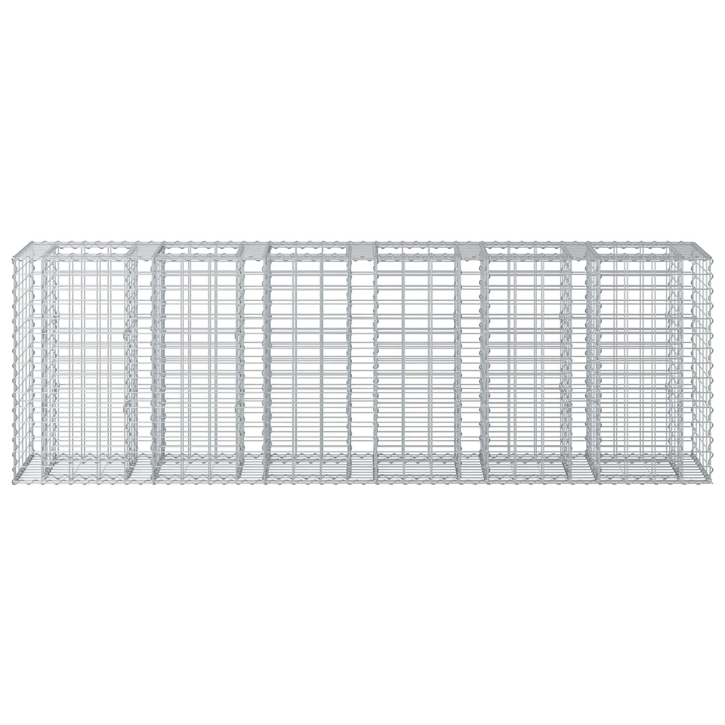 vidaXL Ανασηκωμένο κρεβάτι gabion 2 τμχ. 250 x 50 x 80 εκ Ασημί