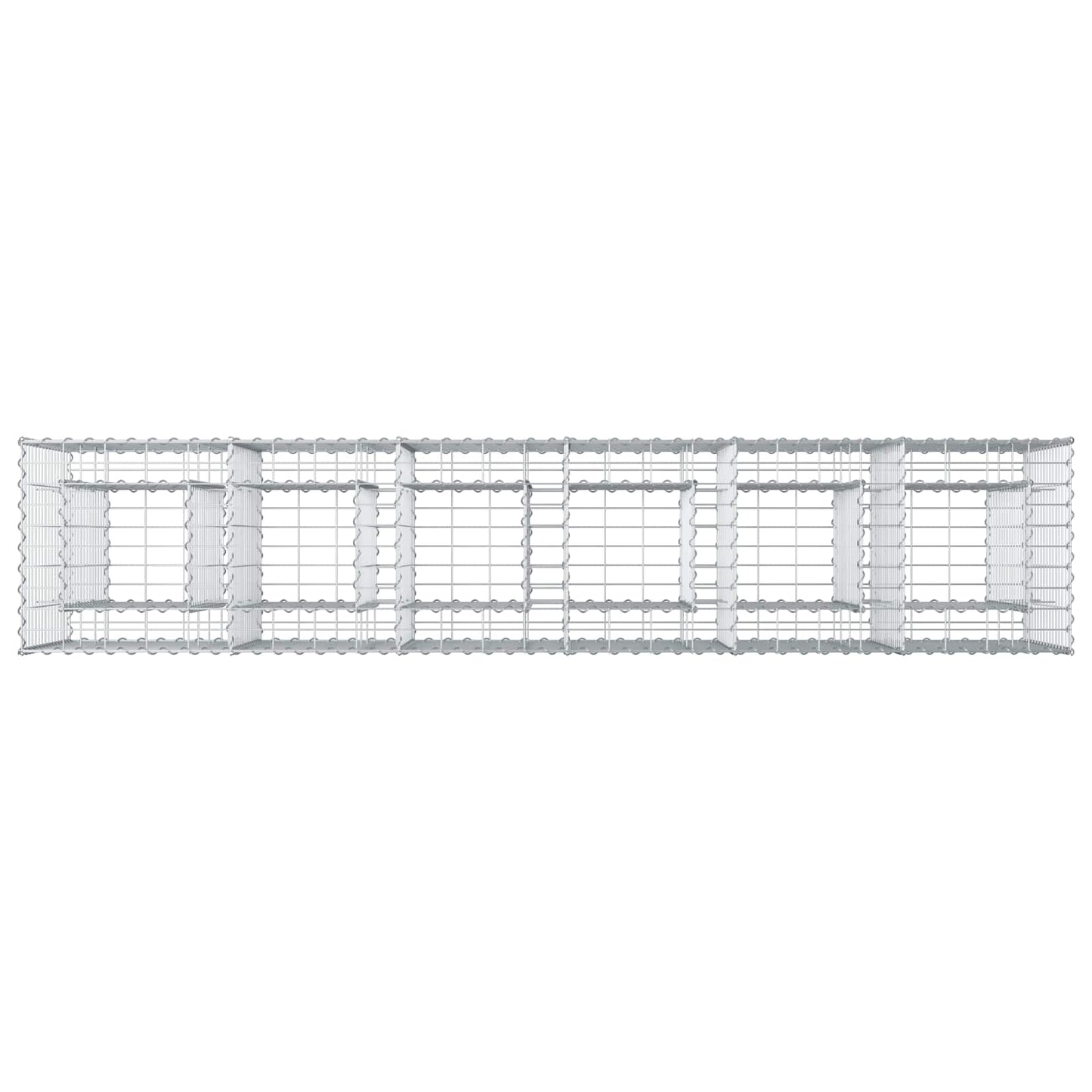 vidaXL Ανασηκωμένο κρεβάτι gabion 2 τμχ. 250 x 50 x 80 εκ Ασημί