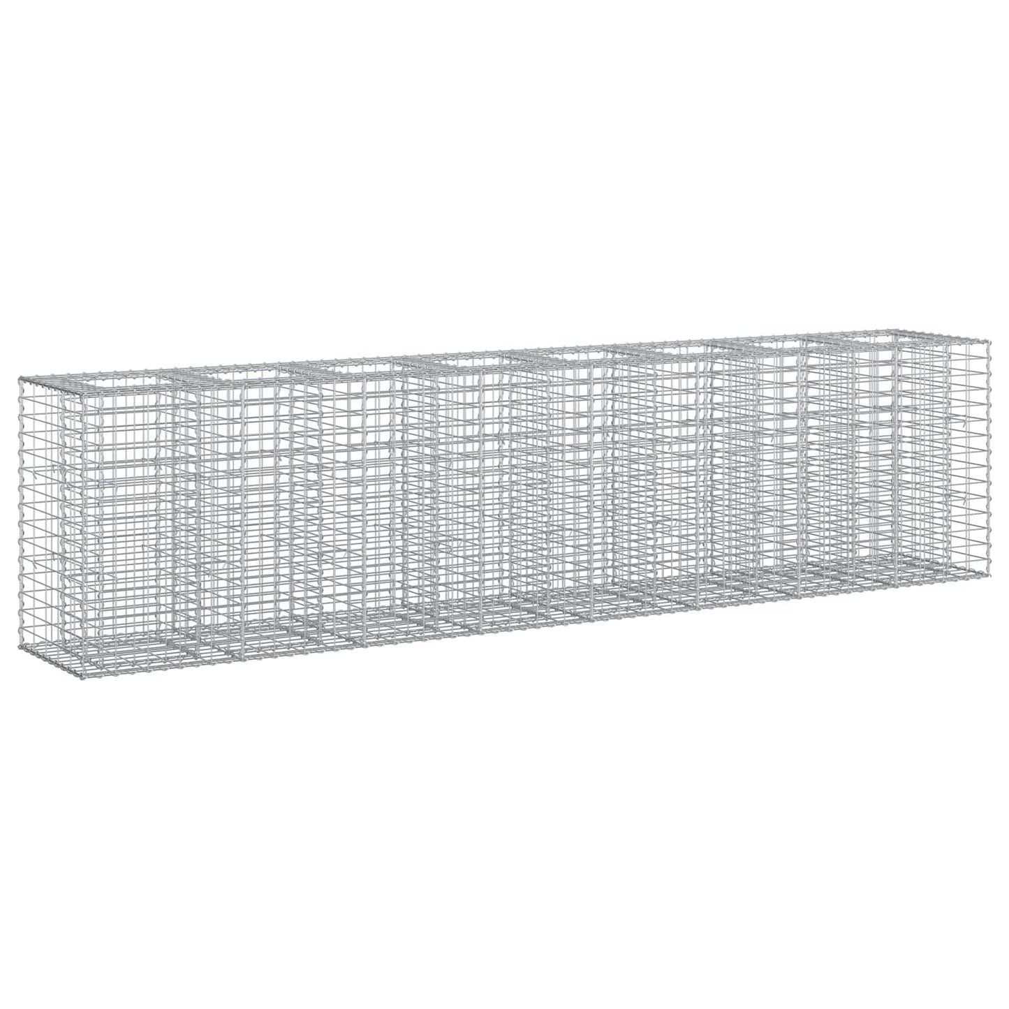 vidaXL Ανασηκωμένο κρεβάτι gabion 2 τμχ. 330 x 50 x 80 εκ Ασημί