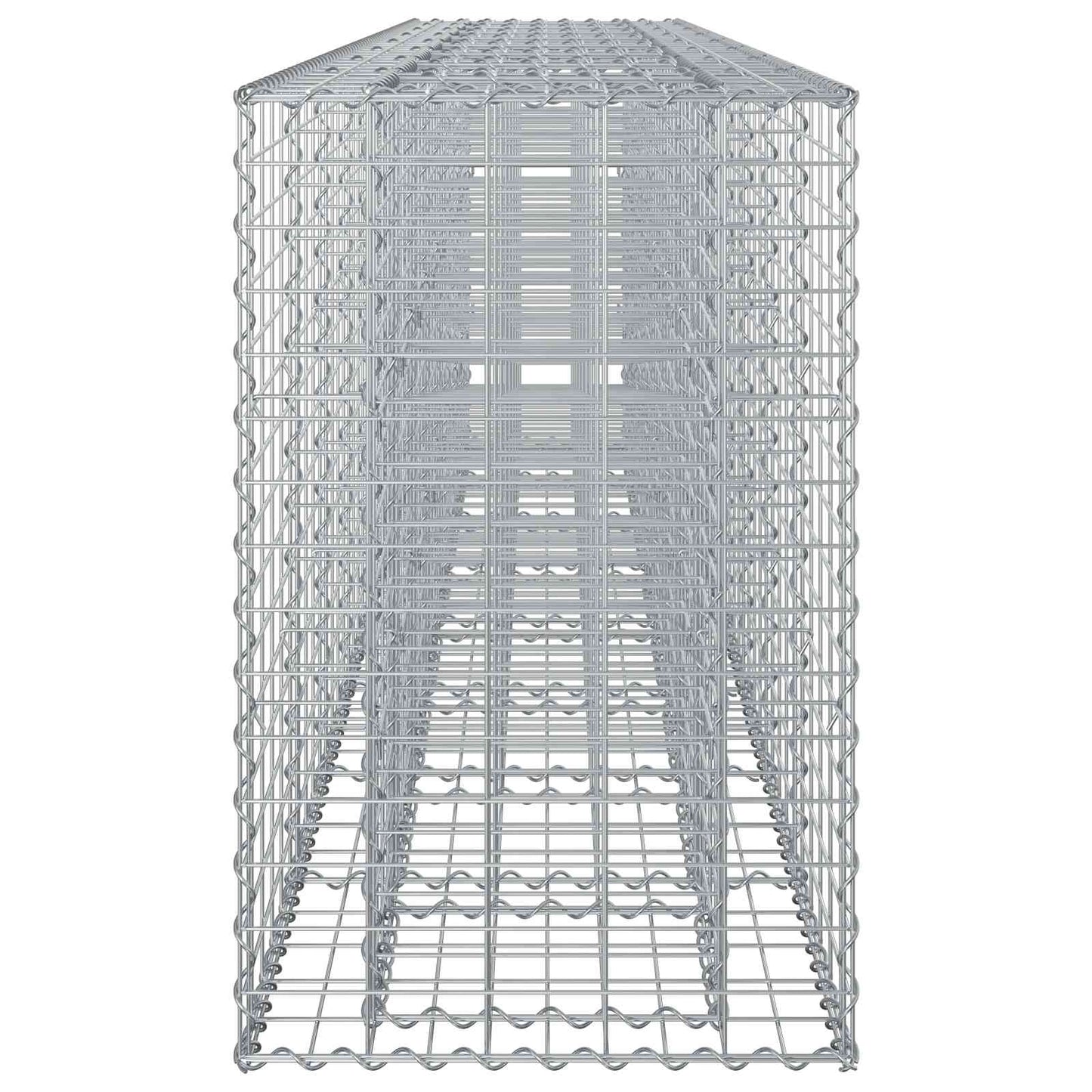 vidaXL Ανασηκωμένο κρεβάτι gabion 2 τμχ. 330 x 50 x 80 εκ Ασημί
