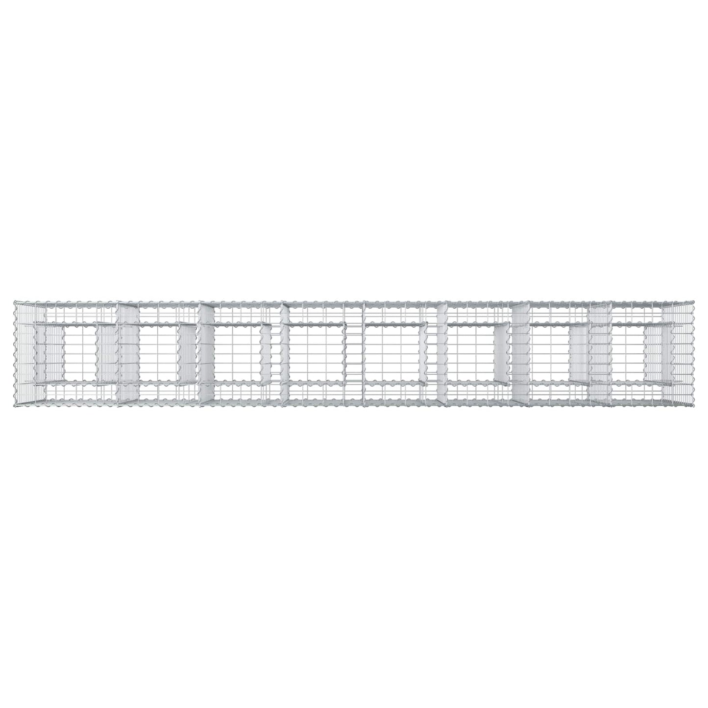 vidaXL Ανασηκωμένο κρεβάτι gabion 2 τμχ. 330 x 50 x 80 εκ Ασημί