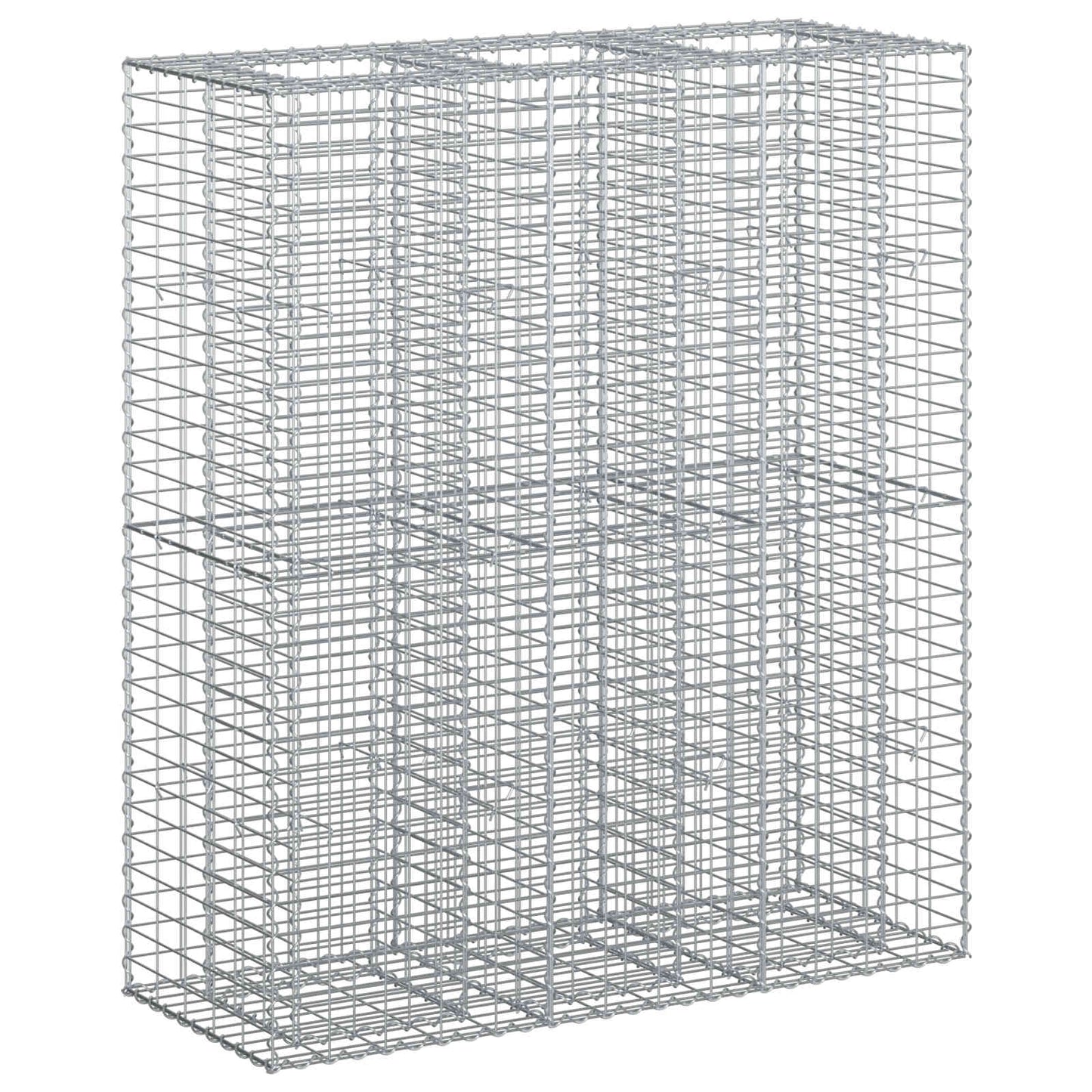 vidaXL Ανασηκωμένο κρεβάτι gabion 2 τμχ. 130 x 50 x 150 εκ Ασημί