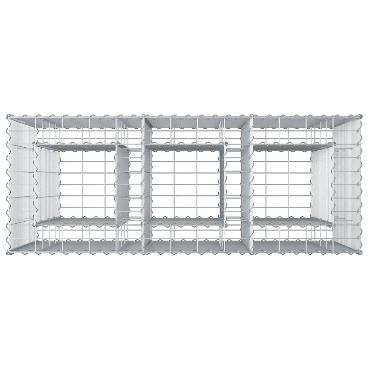 vidaXL Ανασηκωμένο κρεβάτι gabion 2 τμχ. 130 x 50 x 150 εκ Ασημί