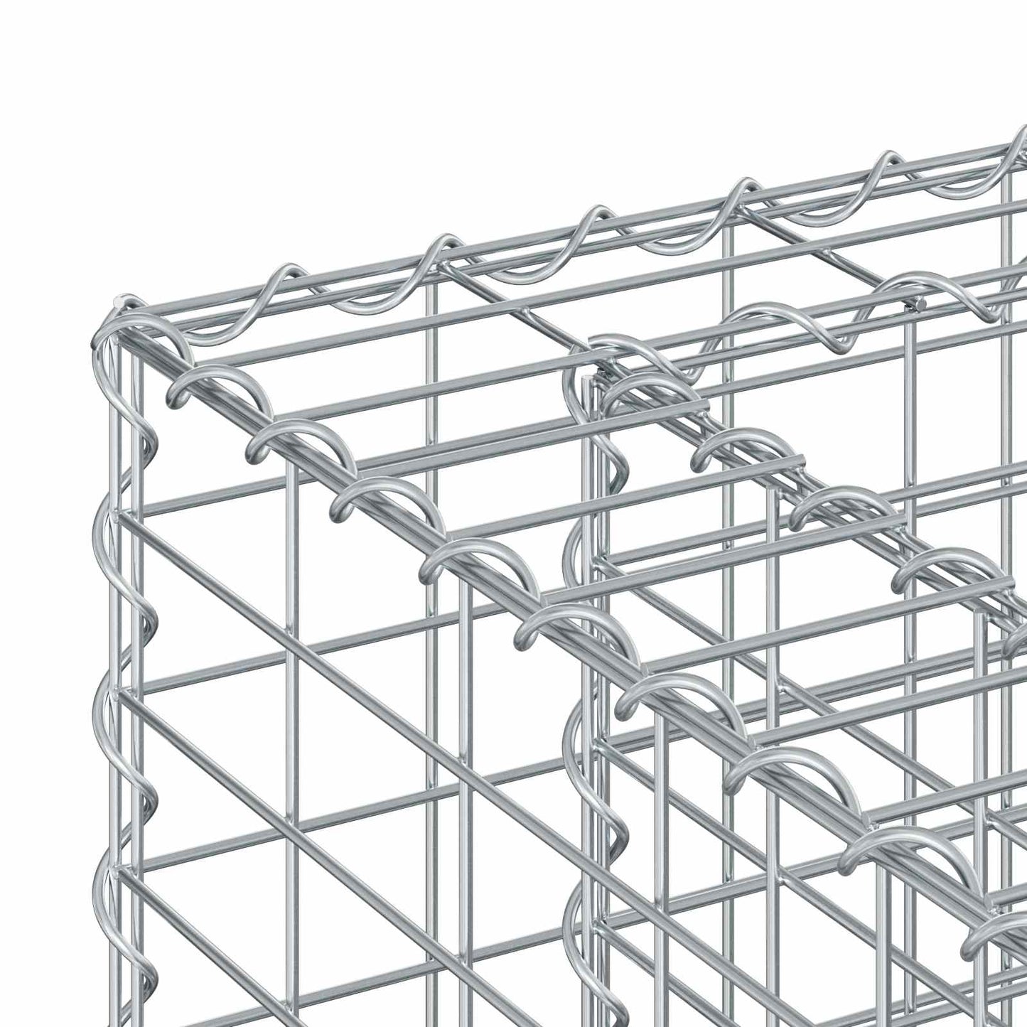 vidaXL Ανασηκωμένο κρεβάτι gabion 2 τμχ. 170 x 50 x 150 εκ Ασημί