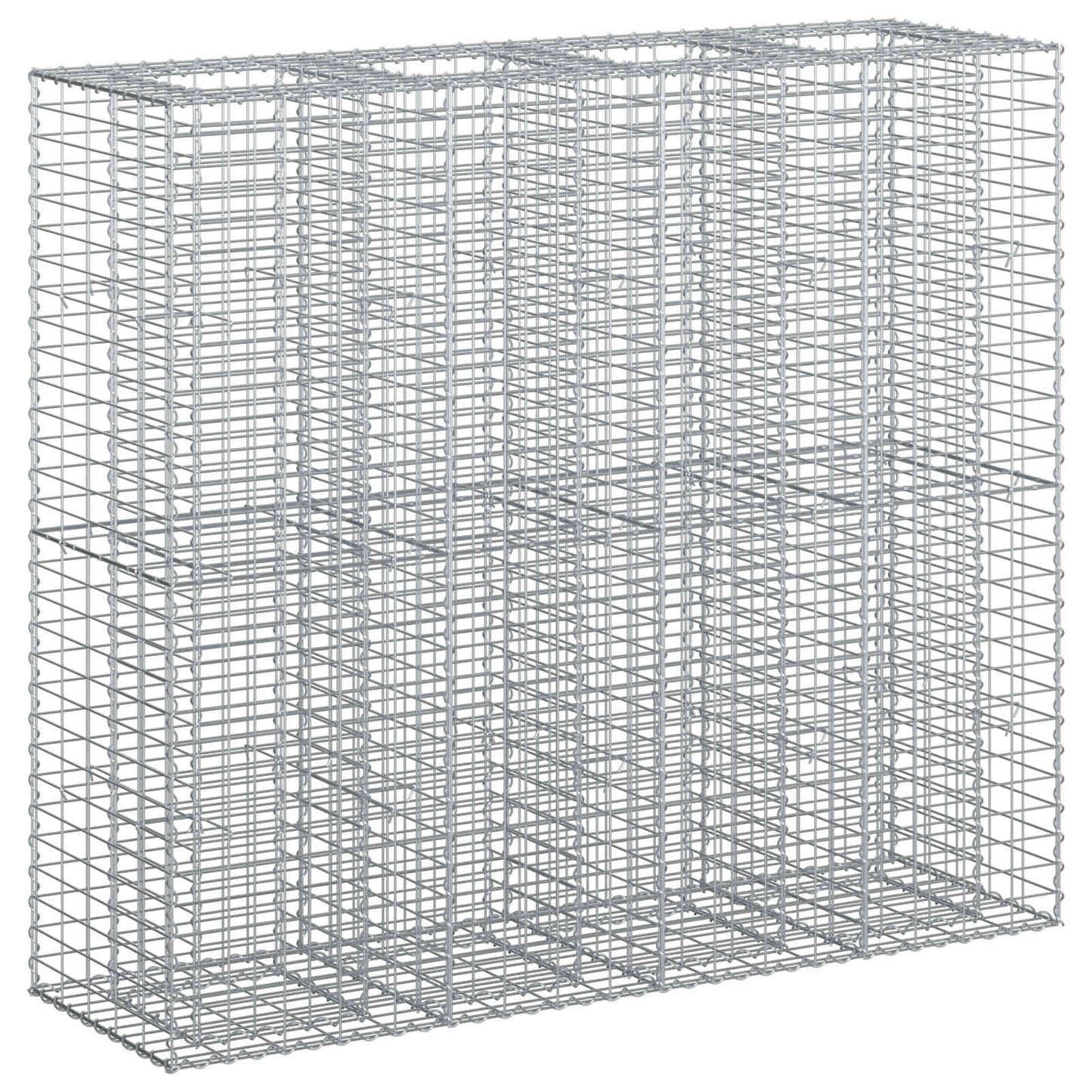 vidaXL Ανασηκωμένο κρεβάτι gabion 2 τμχ. 170 x 50 x 150 εκ Ασημί