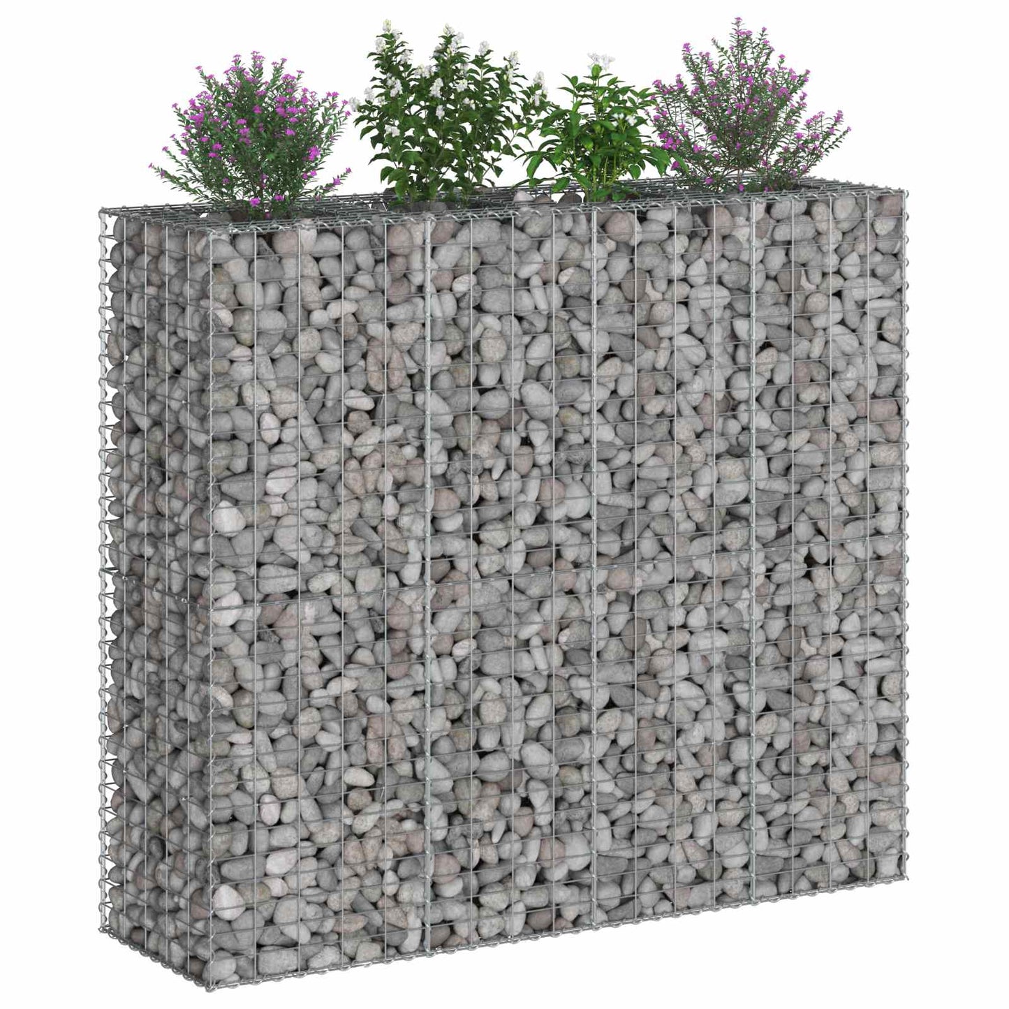 vidaXL Ανασηκωμένο κρεβάτι gabion 2 τμχ. 170 x 50 x 150 εκ Ασημί