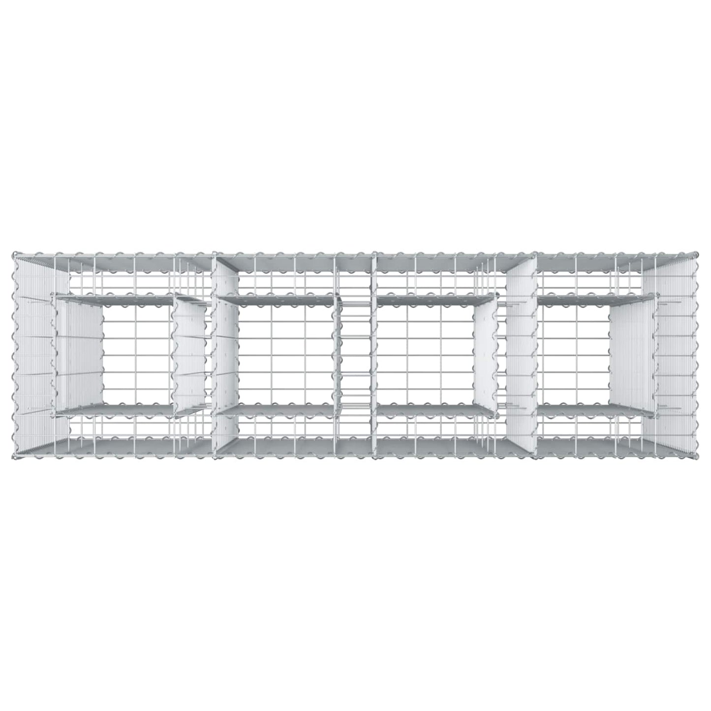 vidaXL Ανασηκωμένο κρεβάτι gabion 2 τμχ. 170 x 50 x 150 εκ Ασημί