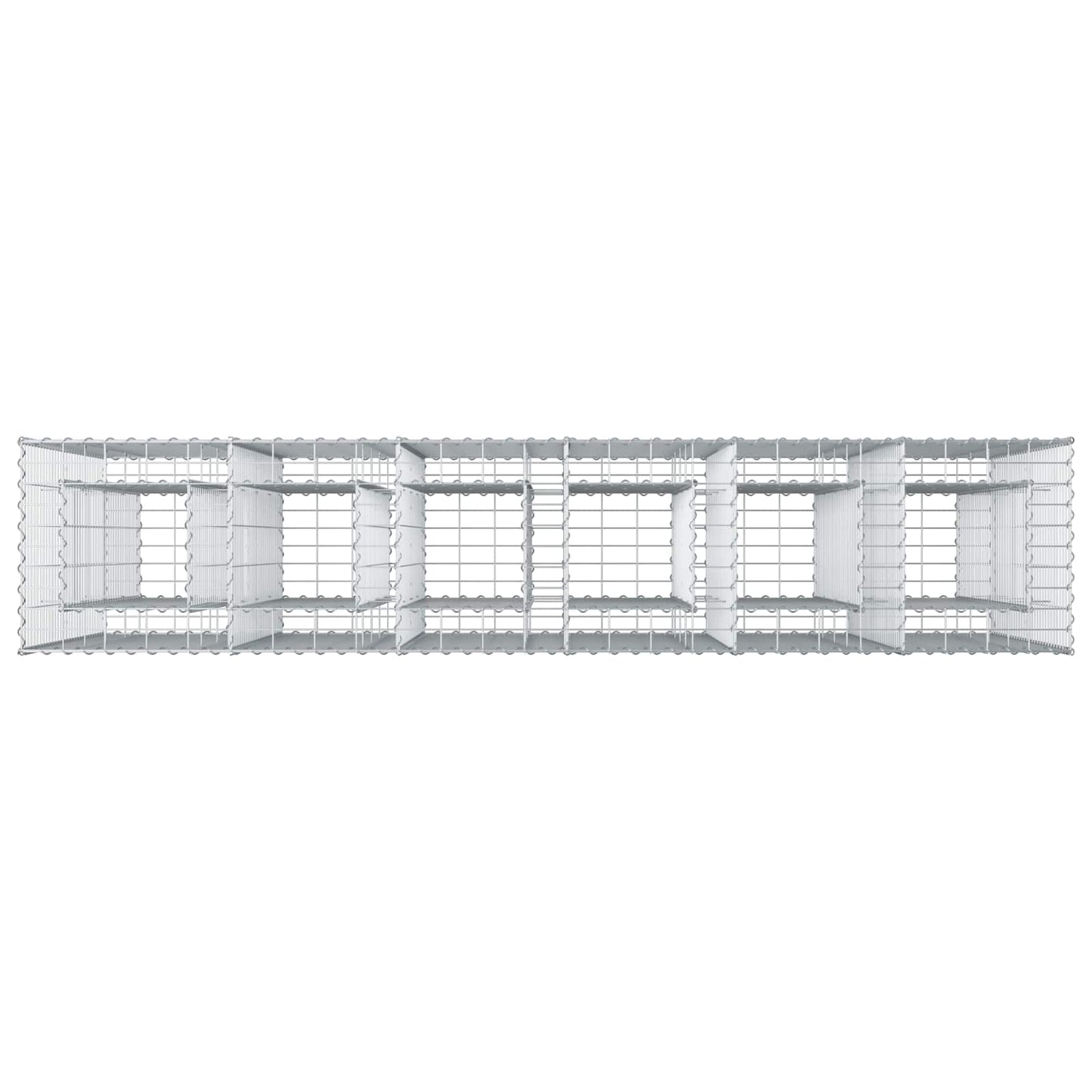 vidaXL Ανασηκωμένο κρεβάτι gabion 3 τμχ. 250 x 50 x 150 εκ Ασημί
