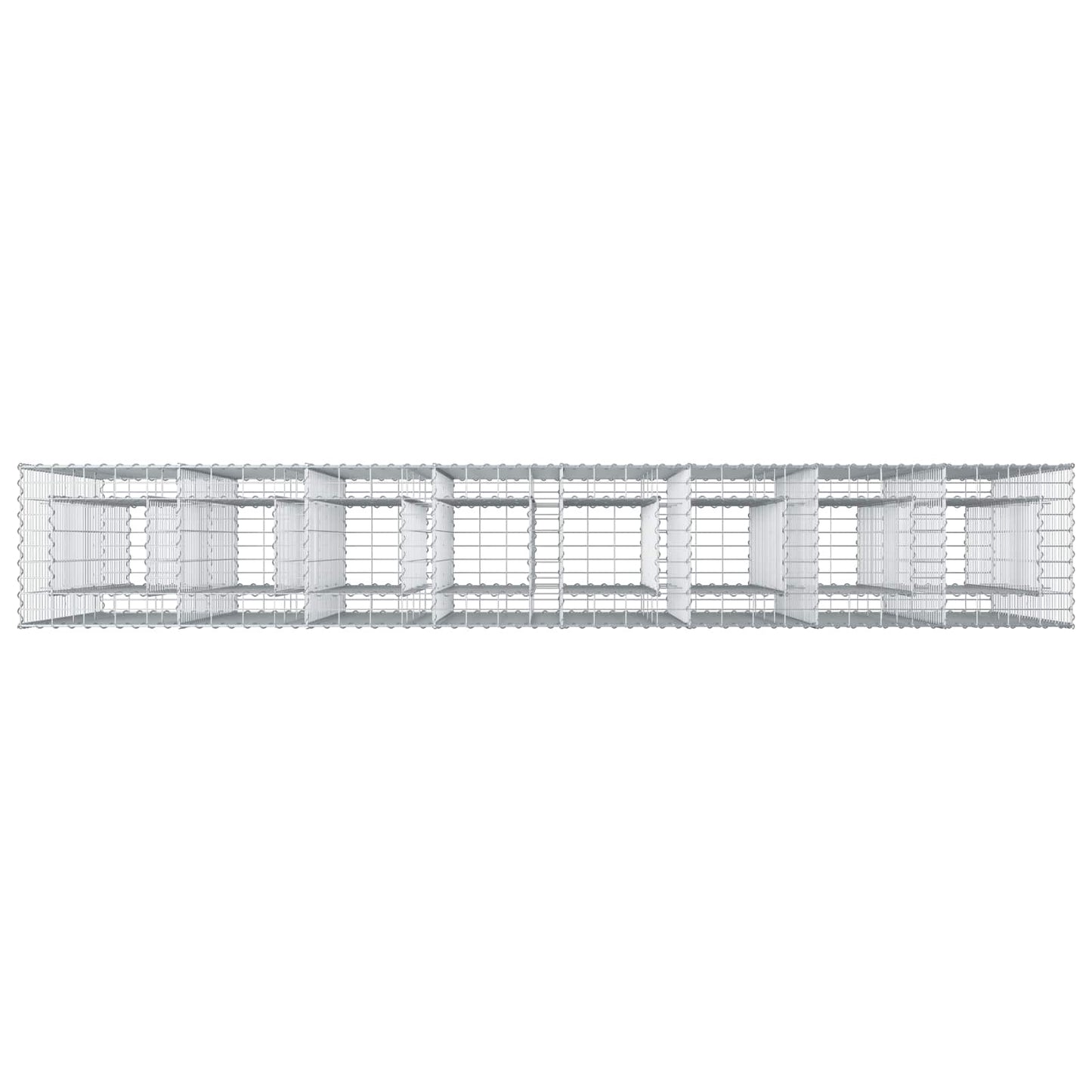 vidaXL Ανασηκωμένο κρεβάτι gabion 4 τμχ. 330 x 50 x 150 εκ Ασημί