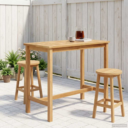 vidaXL Τραπέζι μπαρ Φυσικό 110 x 60 x 105 cm Στερεό Τίκ