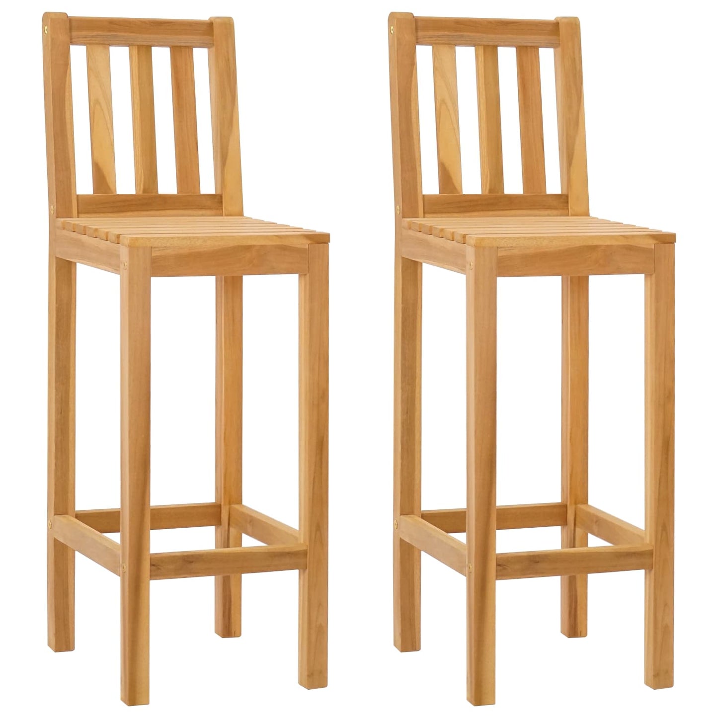 vidaXL Καρέκλα Μπαρ 2 pcs Ανέπεξεργαστο 35 x 45 x 110 εκ.