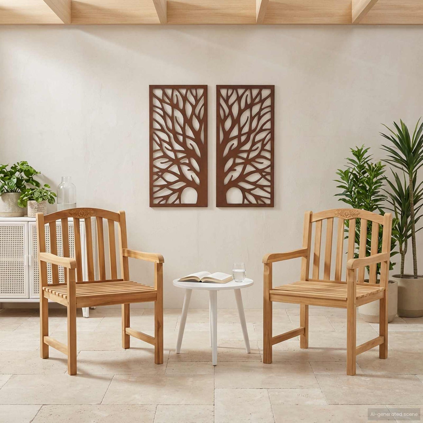 vidaXL Χειροποίητη καρέκλα ροζ 2 pcs Φυσικό 58 x 60 x 90 εκ