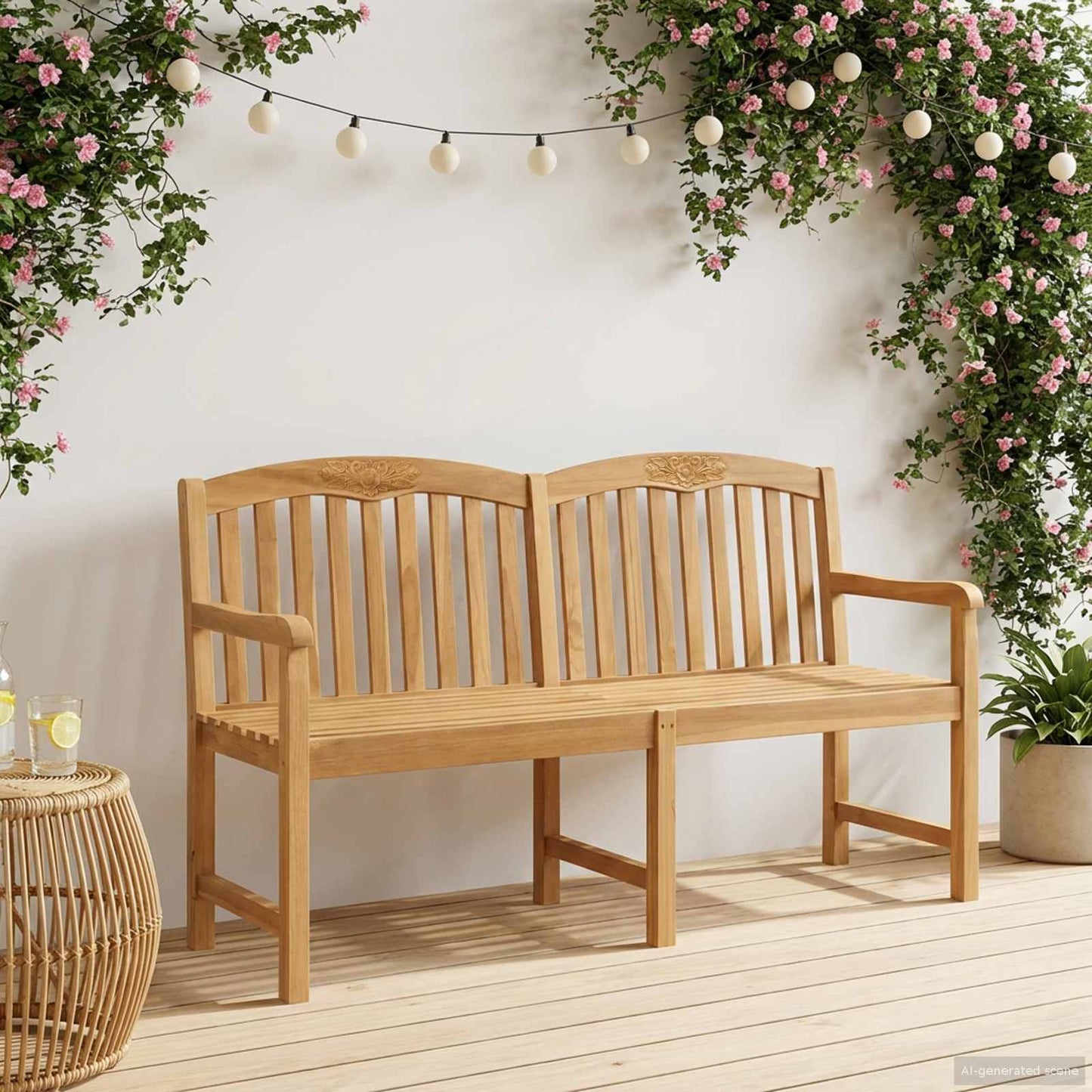 vidaXL Χειροποίητη Ροζ Παγκάκι Φυσικό 179,5 x 61 x 90 εκ
