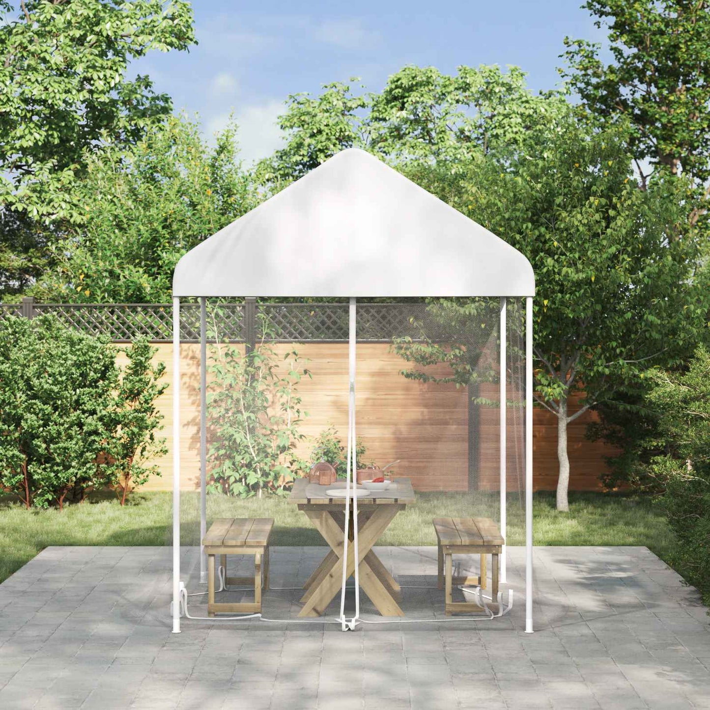 vidaXL Κουνούπι για Περίπτερο 220 mesh Λευκό 2 x 2 x 2 m Πολυεστέρας
