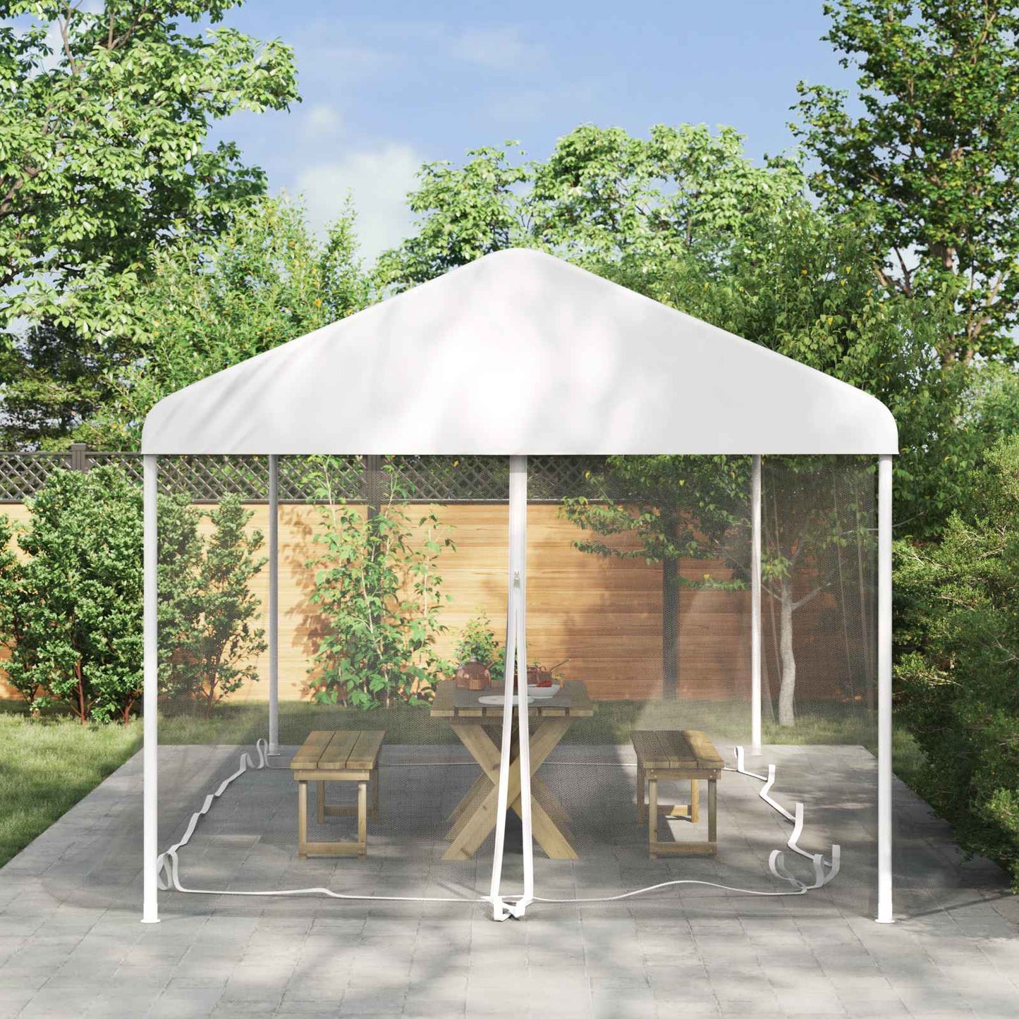 vidaXL Κουνούπι για Περίπτερο 220 mesh Λευκό 6 x 3 x 2 m Πολυεστέρας