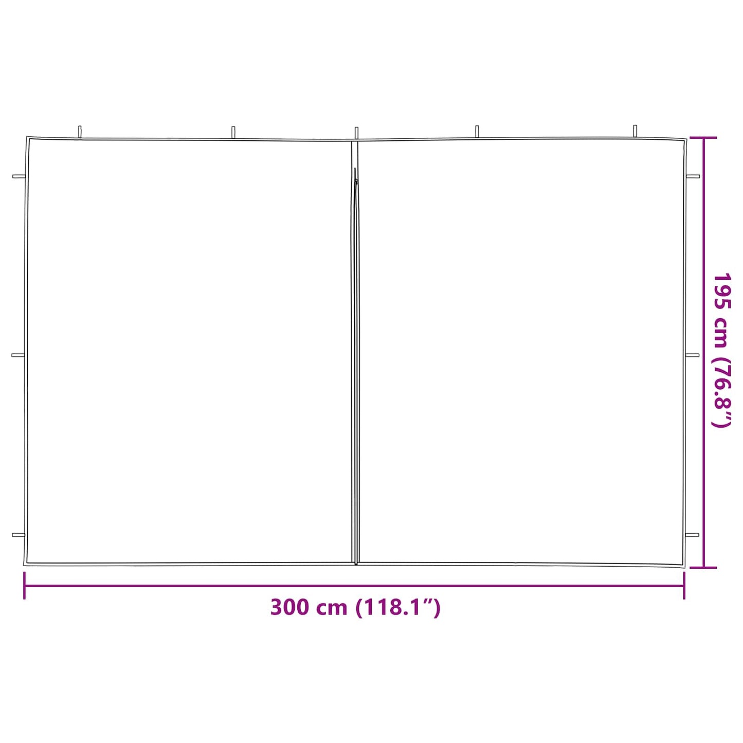 vidaXL Πλευρική Σκηνής Πάρτι 2 pcs Κόκκινο 300 x 195 εκ