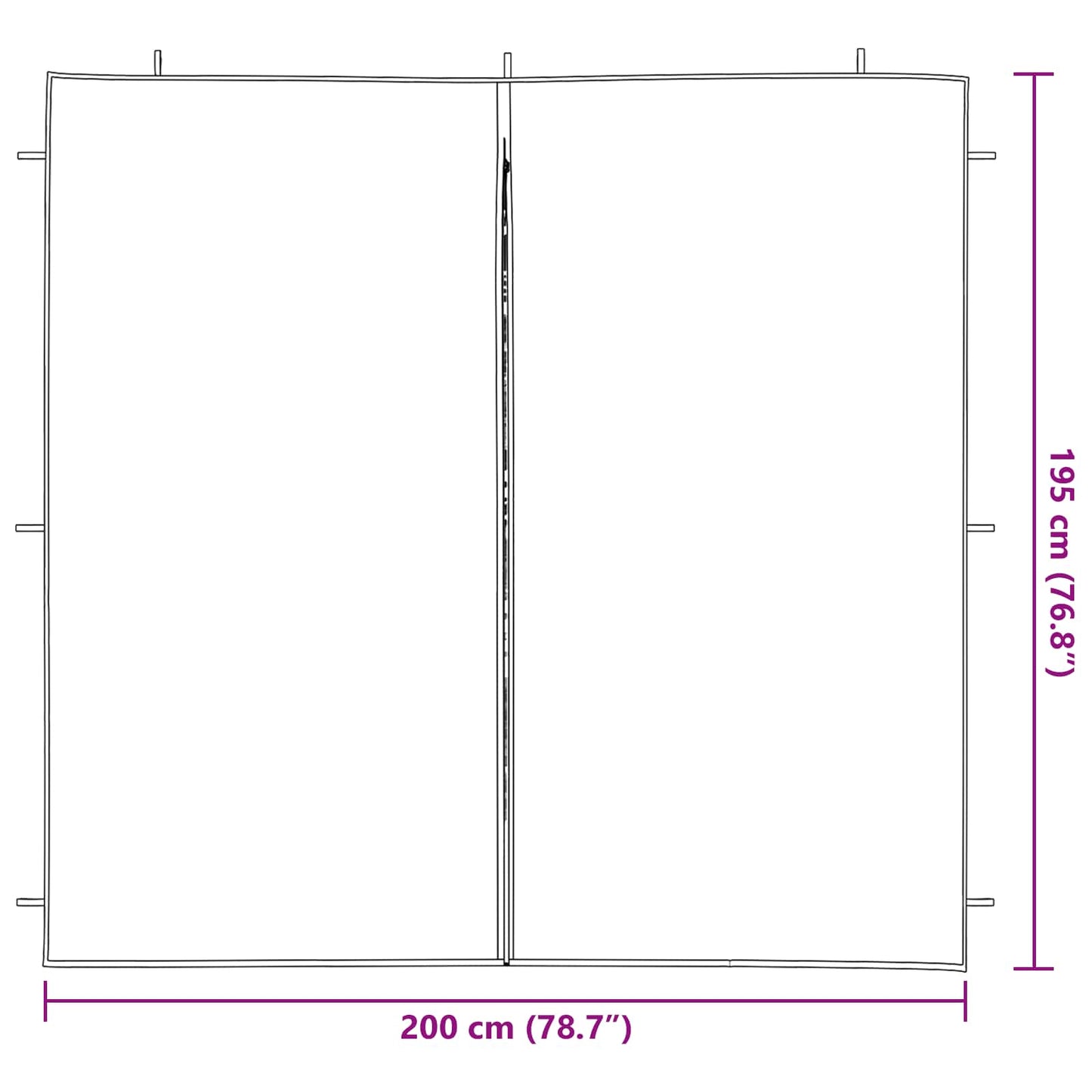 vidaXL Πλευρική Σκηνής Πάρτι 2 pcs Ανθρακί 200 x 195 εκ.
