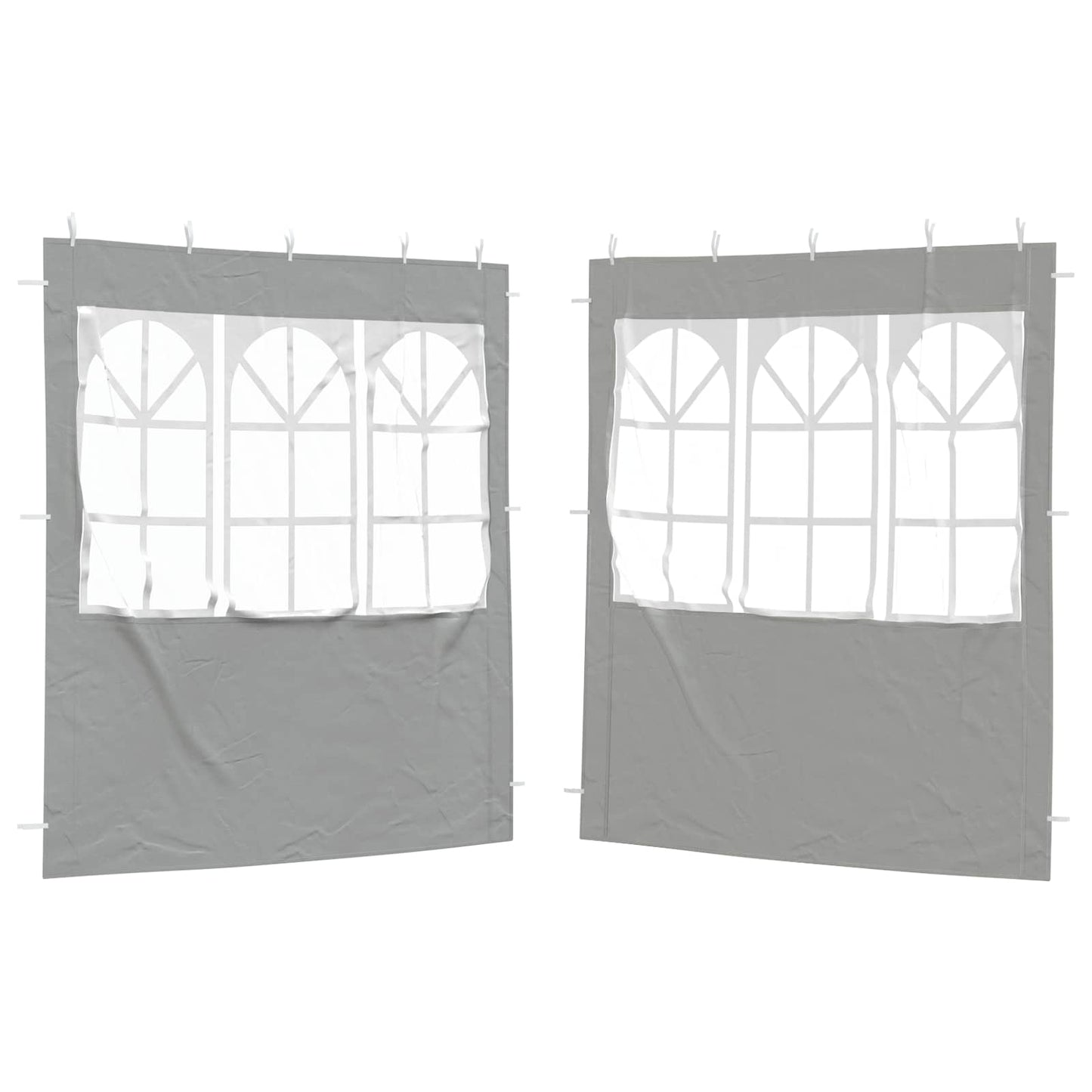 vidaXL Πλευρική Σκηνής Πάρτι 2 pcs 200 x 195 εκ. Ανοιχτό γκρι