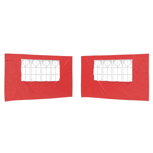 vidaXL Πλευρική Σκηνής Πάρτι 2 pcs 400 x 195 εκ. Κόκκινο