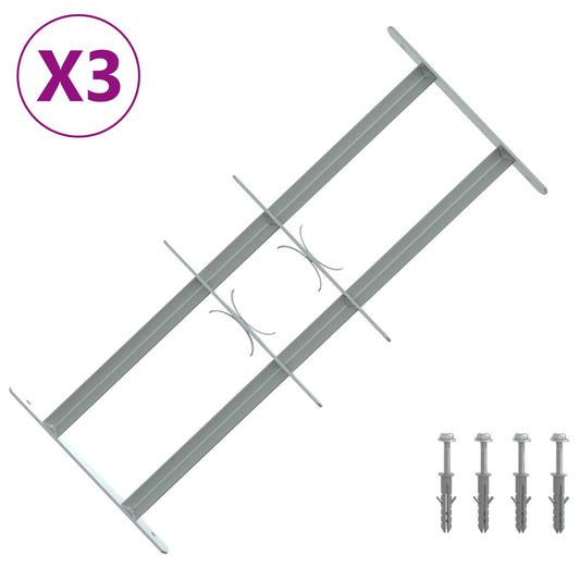 vidaXL Πλέγμα Ασφαλείας για Παράθυρα με 2 Διαγωνίους Σταυρούς 3 pcs