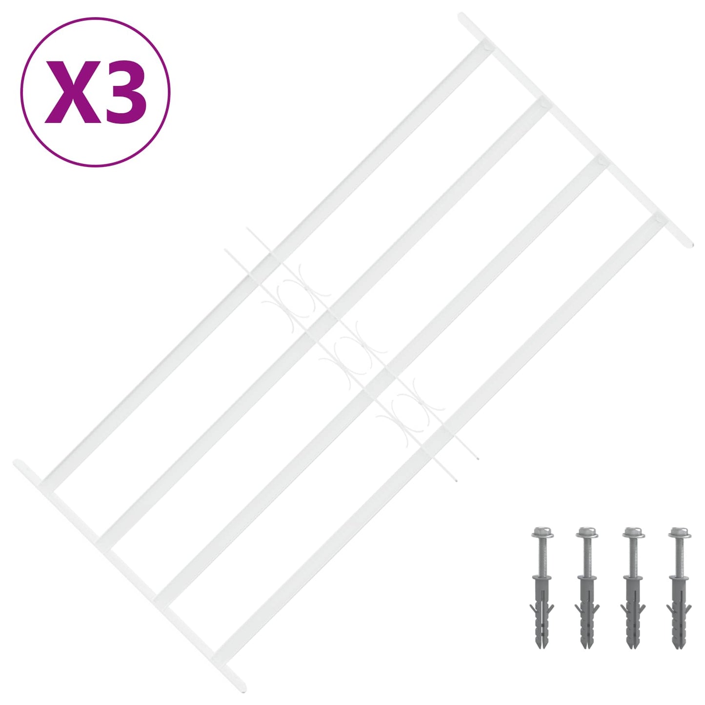 vidaXL Ασφάλεια Γρίλια για Παράθυρα με 4 Διασταυρούμενους Στηρίγματα