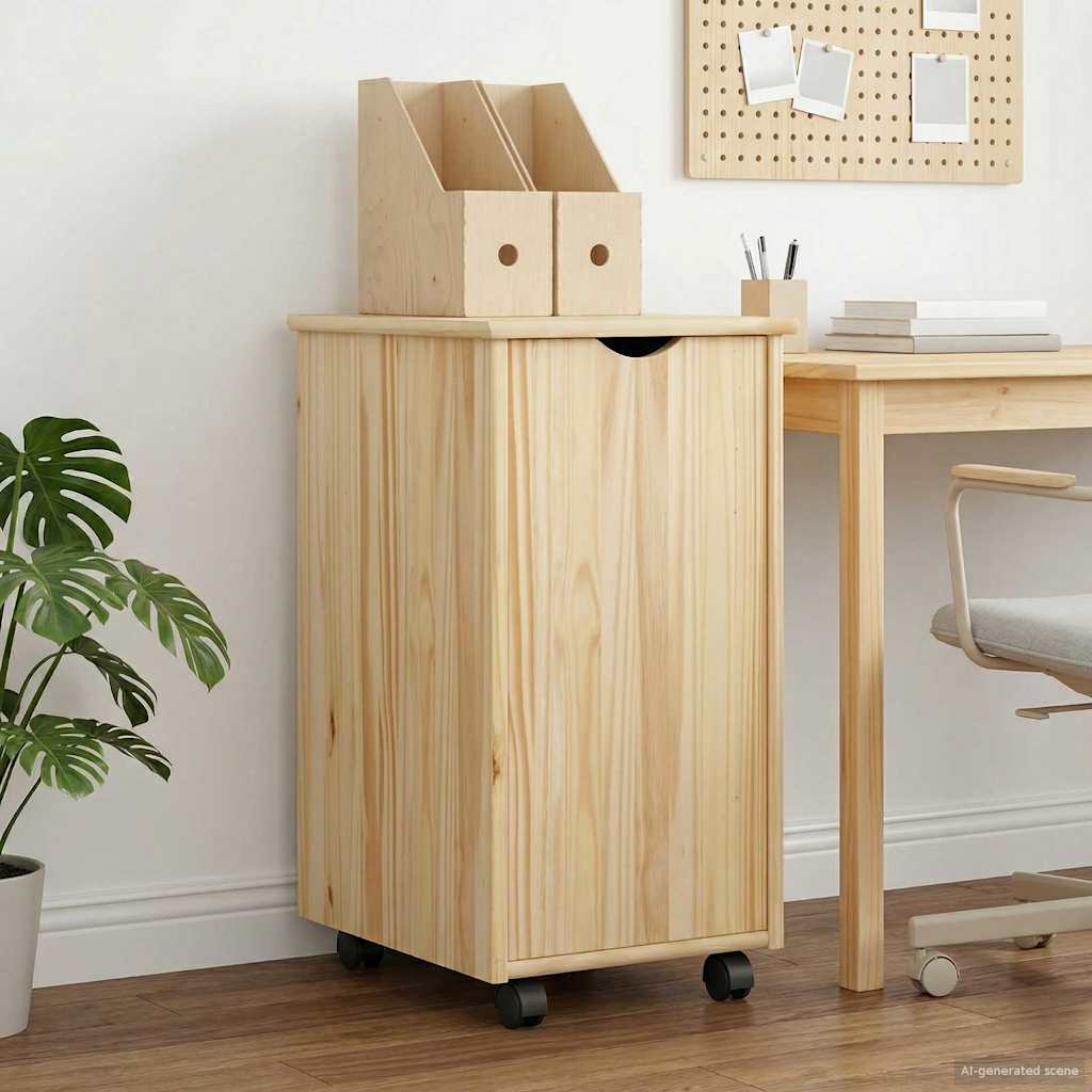 vidaXL Κινητό Ντουλάπι Καφέ 34 x 39 x 65,5 cm Στερεό ξύλο πεύκου