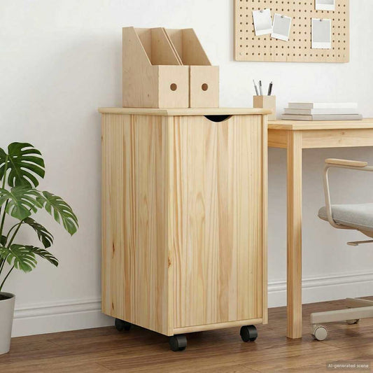 vidaXL Κινητό Ντουλάπι Καφέ 34 x 39 x 65,5 cm Στερεό ξύλο πεύκου