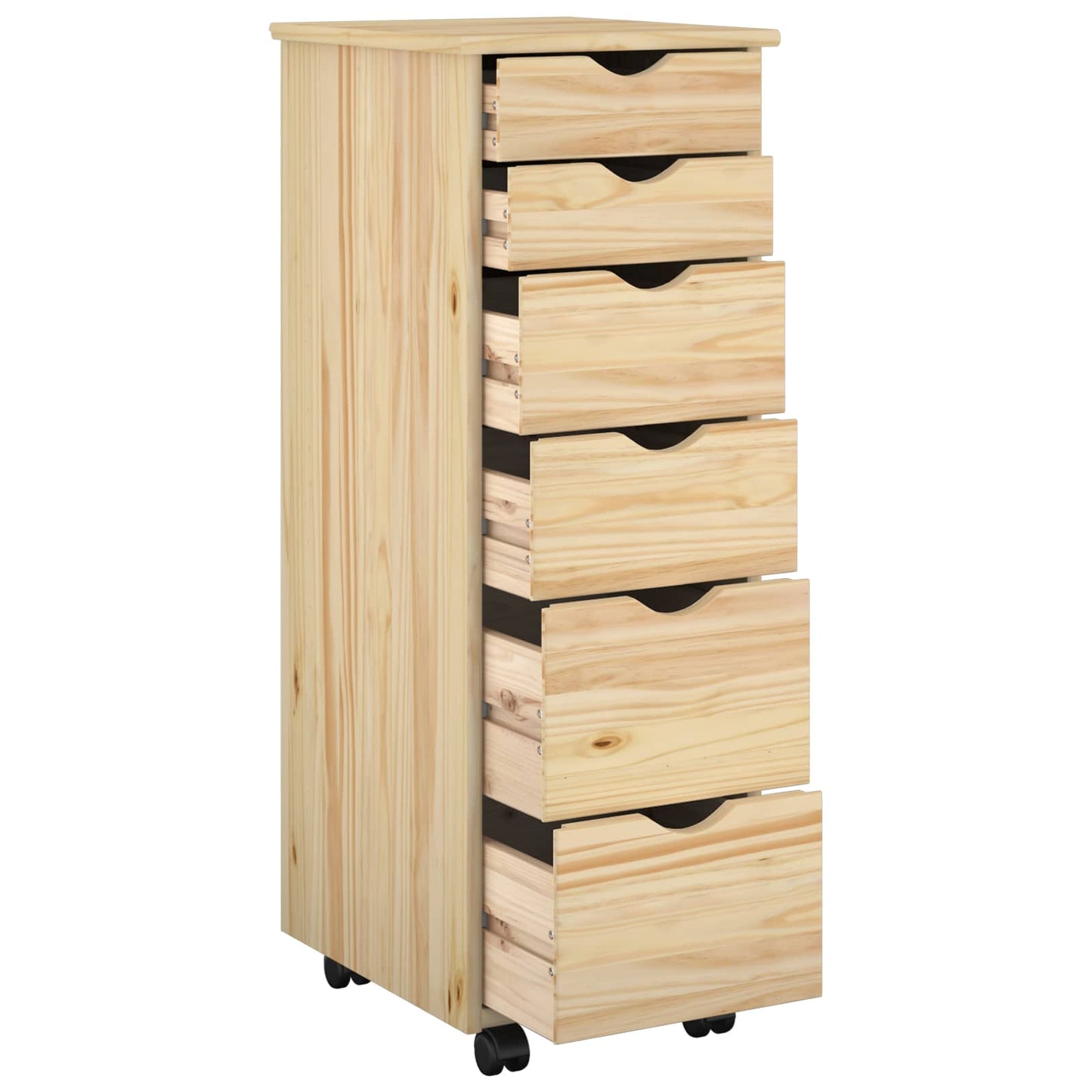 vidaXL Κινητό Ντουλάπι 34 x 39 x 93,5 εκ Στερεό ξύλο πεύκου Καφέ